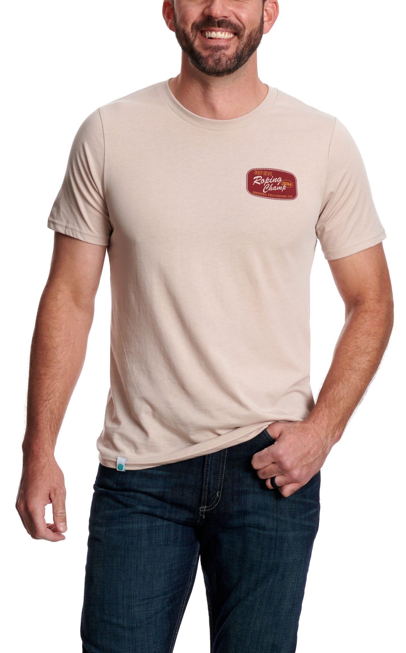 Sendero Provisions Co. Men's Toasted Sand Dust Devil Logo Graphic T-Shirt - Image 1