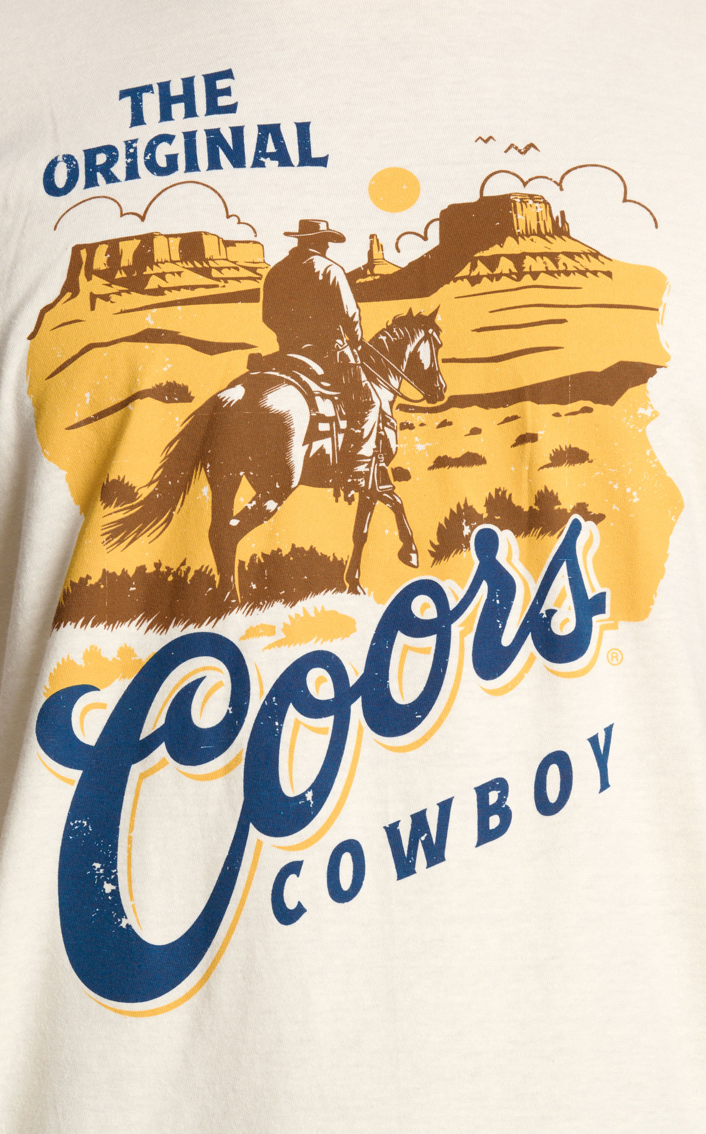 Brew City Men's Natural Coors Cowboy Graphic T-Shirt - Image 1