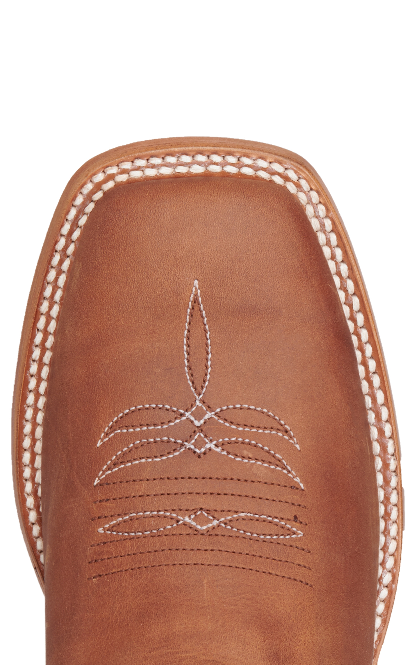 Anderson Bean Women's Macie Bean Cognac and Bone with Floral Embroidery Wide Square Toe Cowboy Boots - Image 1