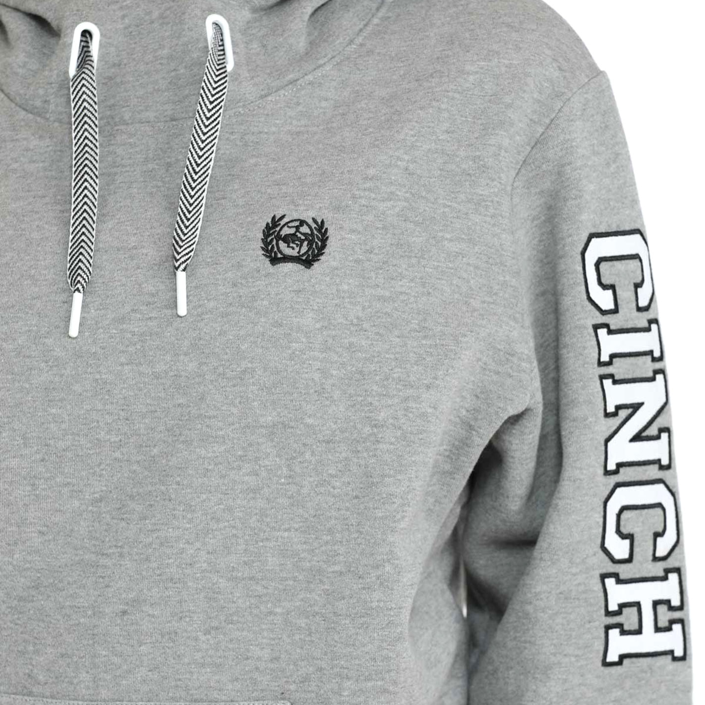 Cinch Women's Gray Logo Sleeve Hoodie - Image 1