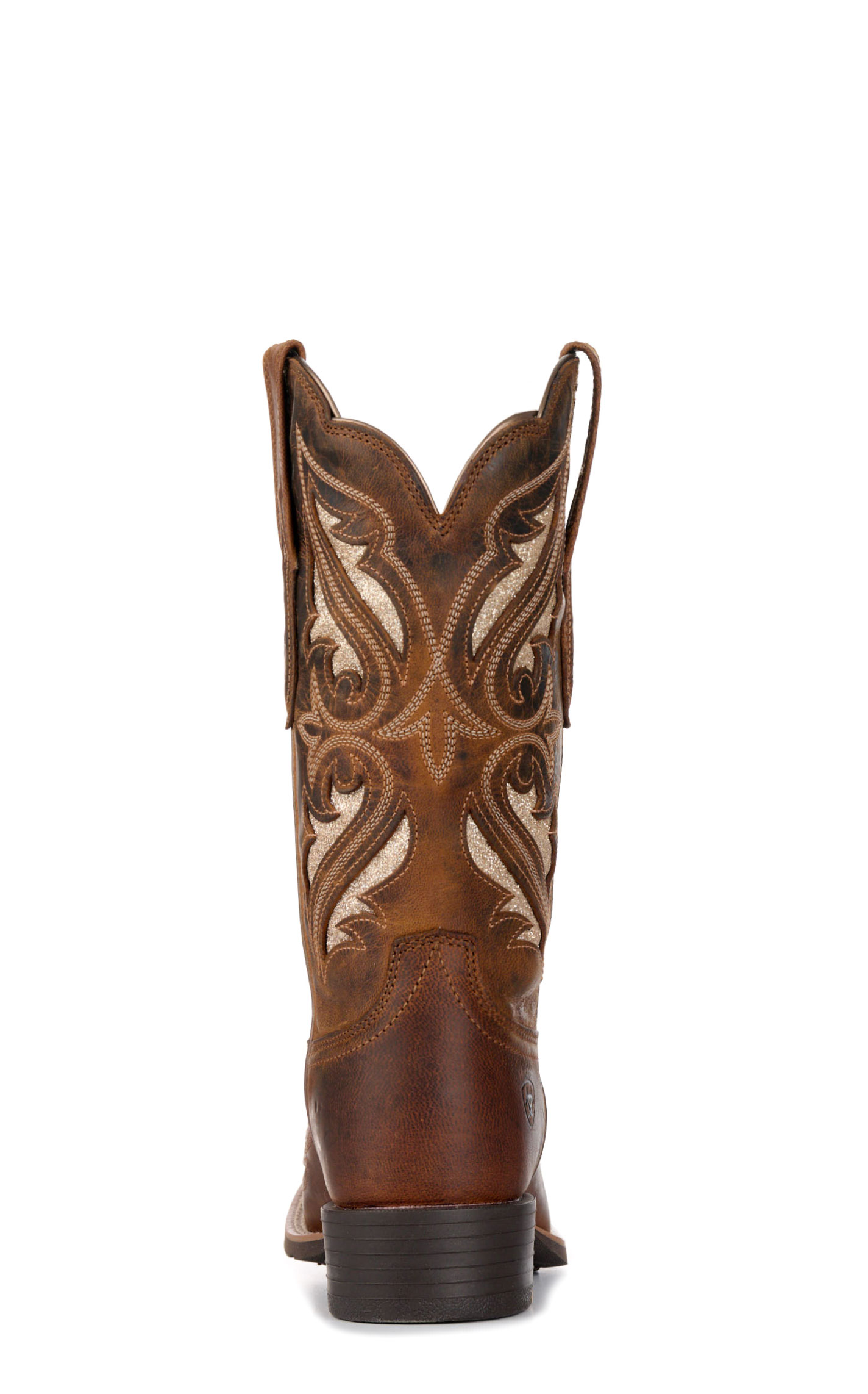 Ariat Women's Round Up Bliss Sassy Brown with Glitter Inlay Wide Square Toe Cowboy Boots - Image 1