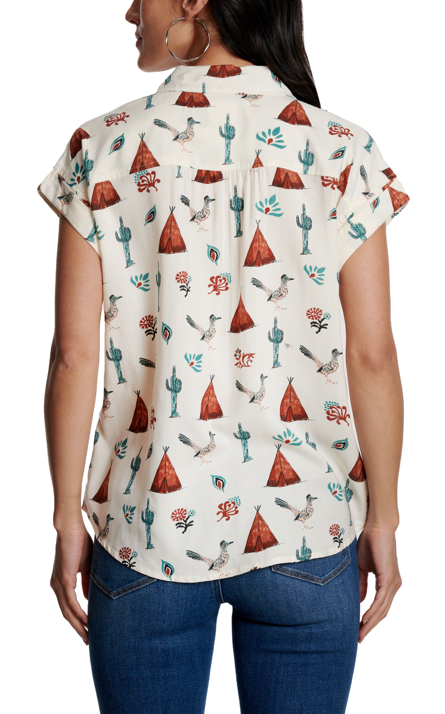 Cotton & Rye Women’s White Roadrunner Print Top - Image 2