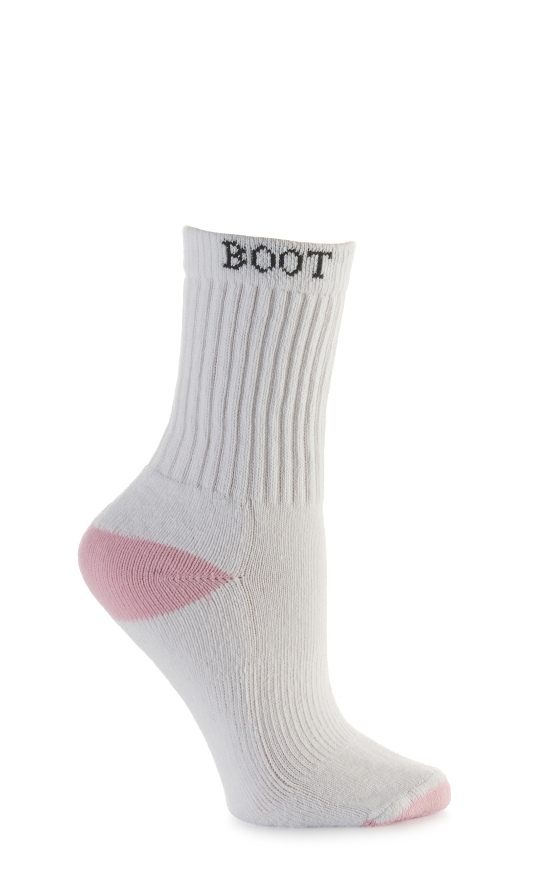 Boot Doctor Women's White and Pink Crew 3Pk Boot Socks (Large) - Image 1