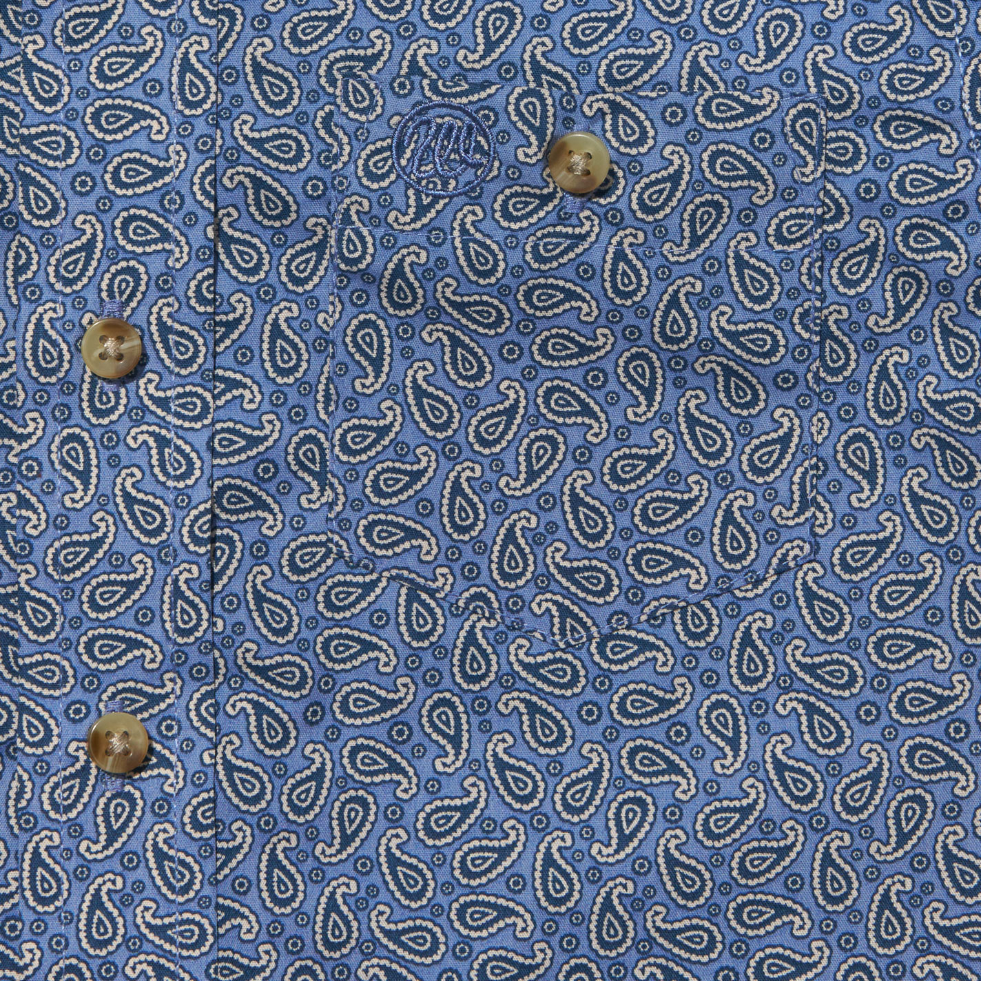 Wrangler Boy's Stone Navy & Gray Paisley Western Shirt - Image 1