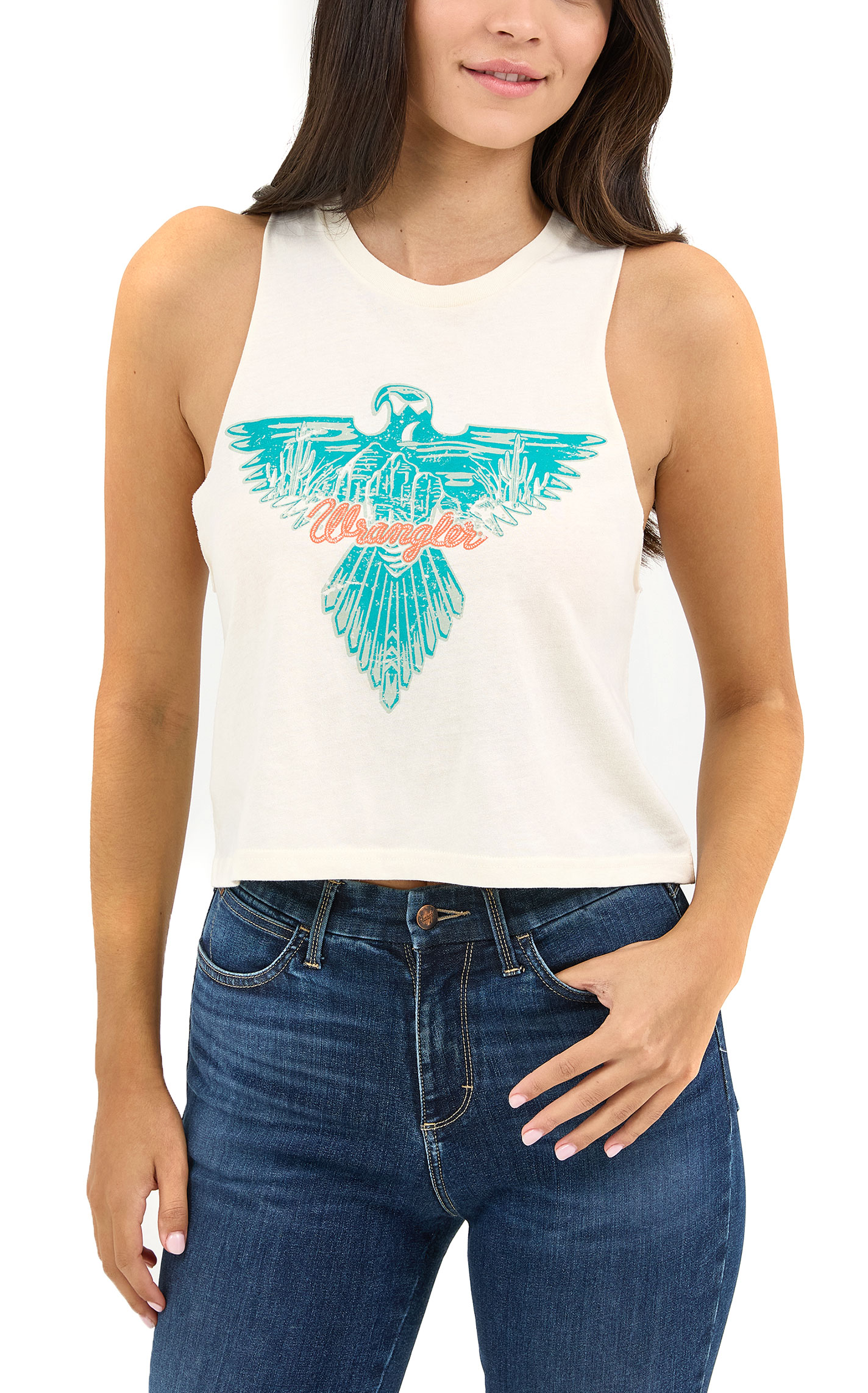 Wrangler Retro Women's White Phoenix Graphic Tank Top - Image 1