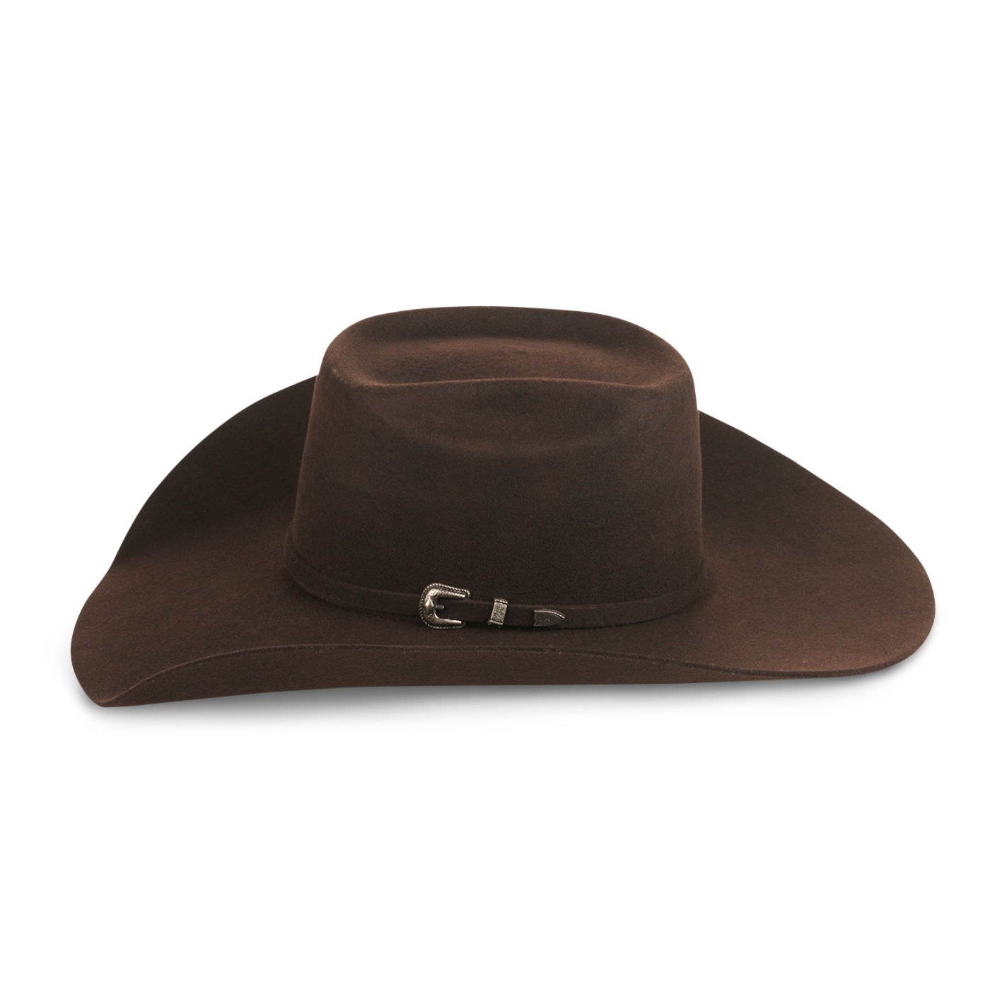 Cavender's Cowboy Collection 3X Chocolate Self Band Premium Wool Cowboy Hat - Image 1