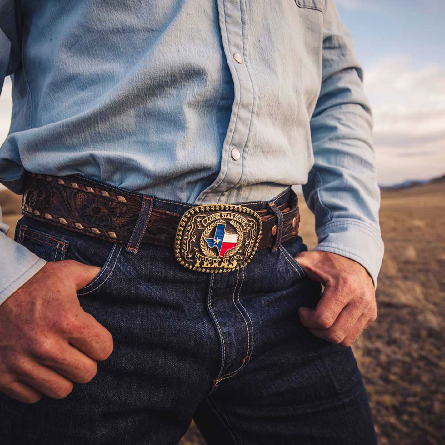 Montana Silversmiths Attitude Lone Star State Texas Belt Buckle - Image 1