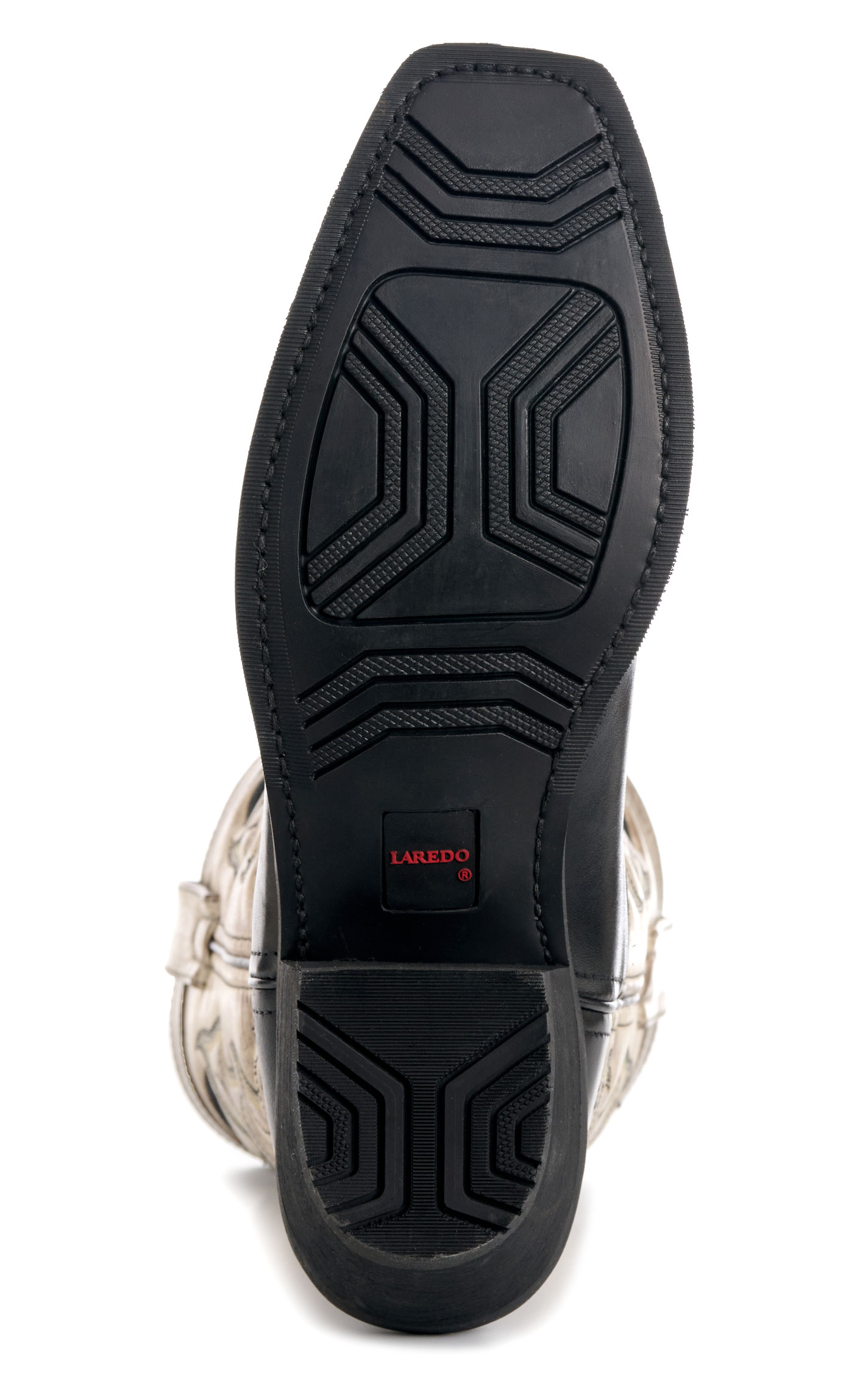 Laredo Men’s Westgate Black and Smoke Gray Punchy Square Toe Cowboy Boots - Image 1