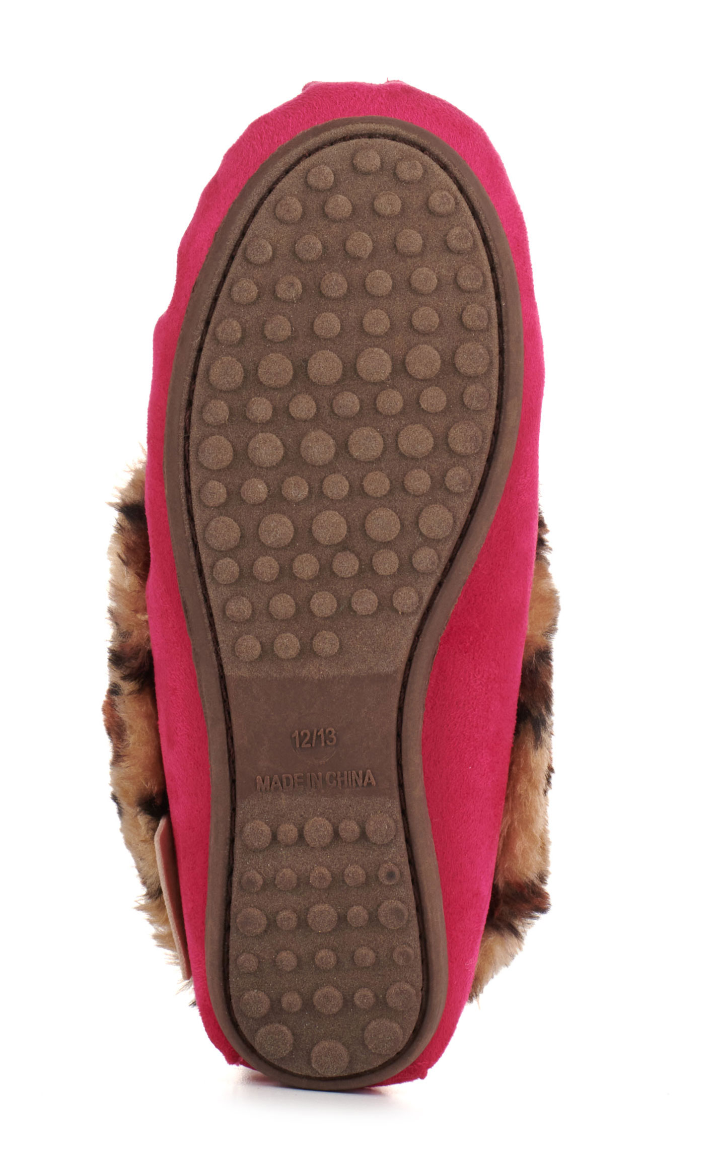 Blazin Roxx Girls Cher Hot Pink with Leopard Shearling Moccasin Slipper - Image 1