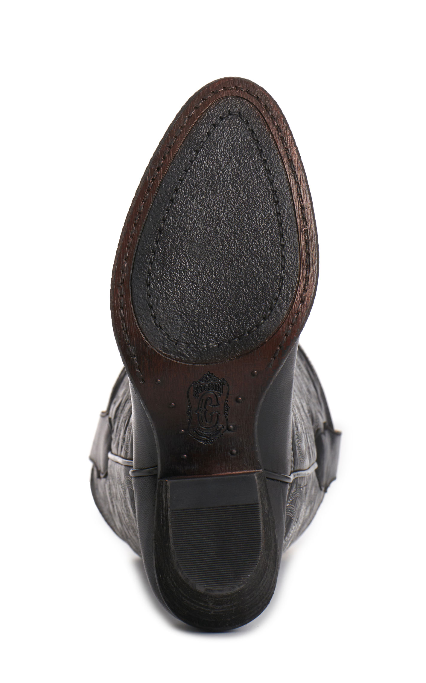 Rockin' C Women's Black Classic Stitch Round Toe Cowboy Boots - Image 1