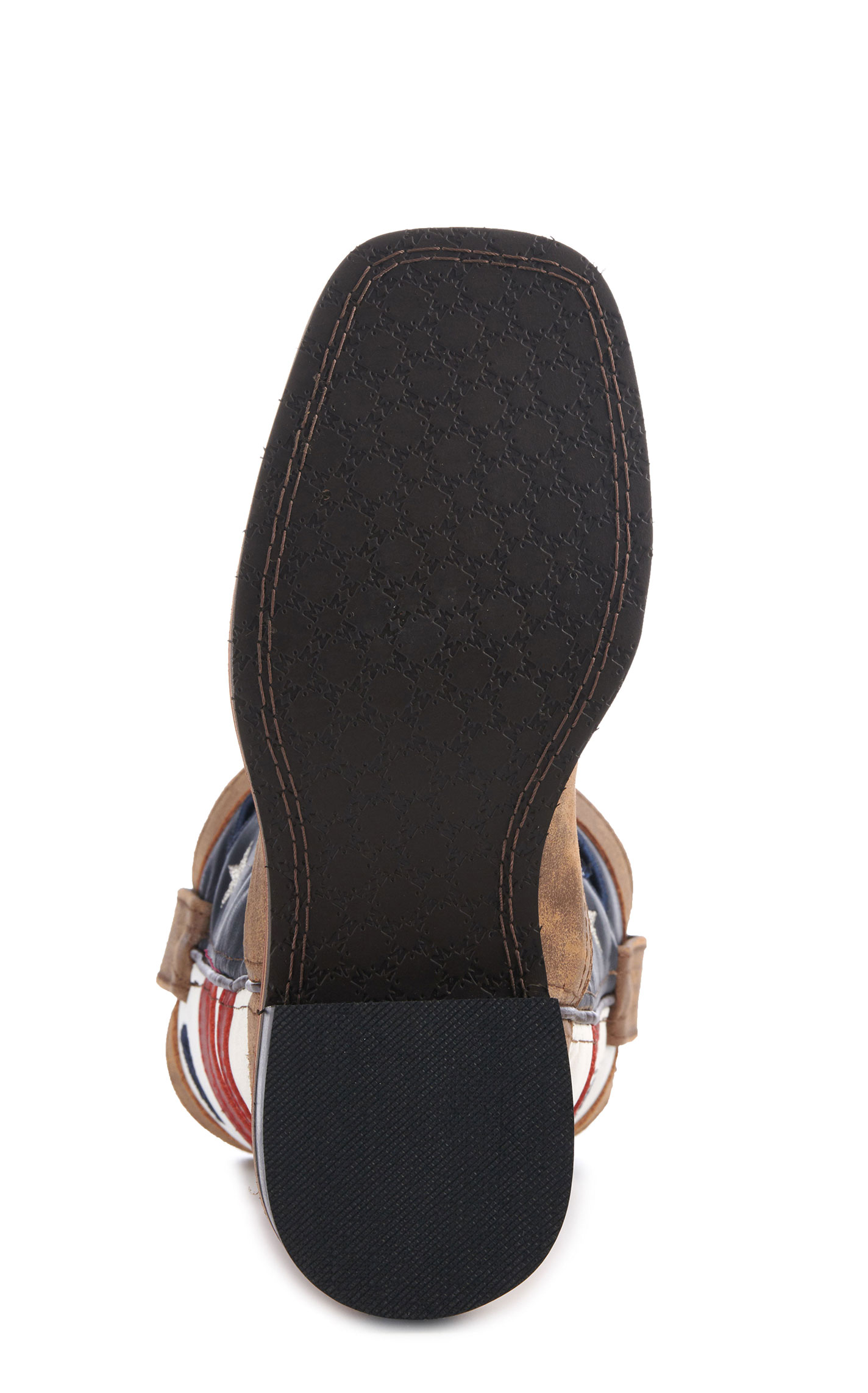 Smoky Mountain Youth Distressed Brown and USA Flag Square Toe Cowboy Boots - Image 1