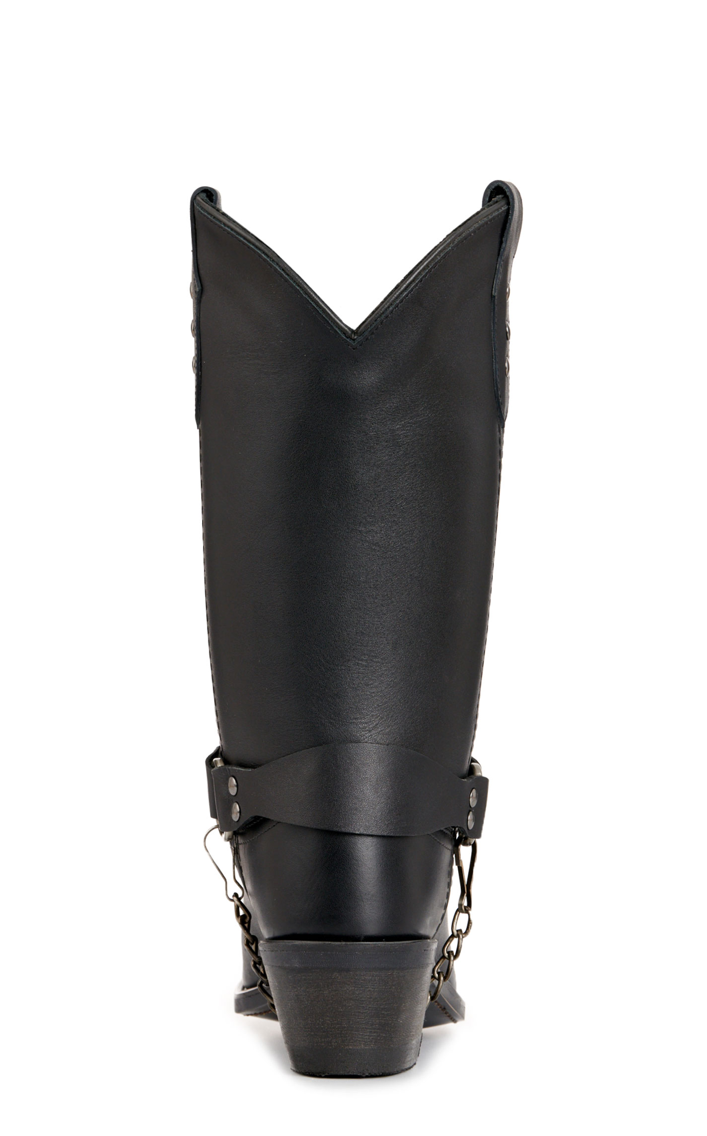 Old West Women's Black Harness Round Toe Cowboy Boots - Image 1