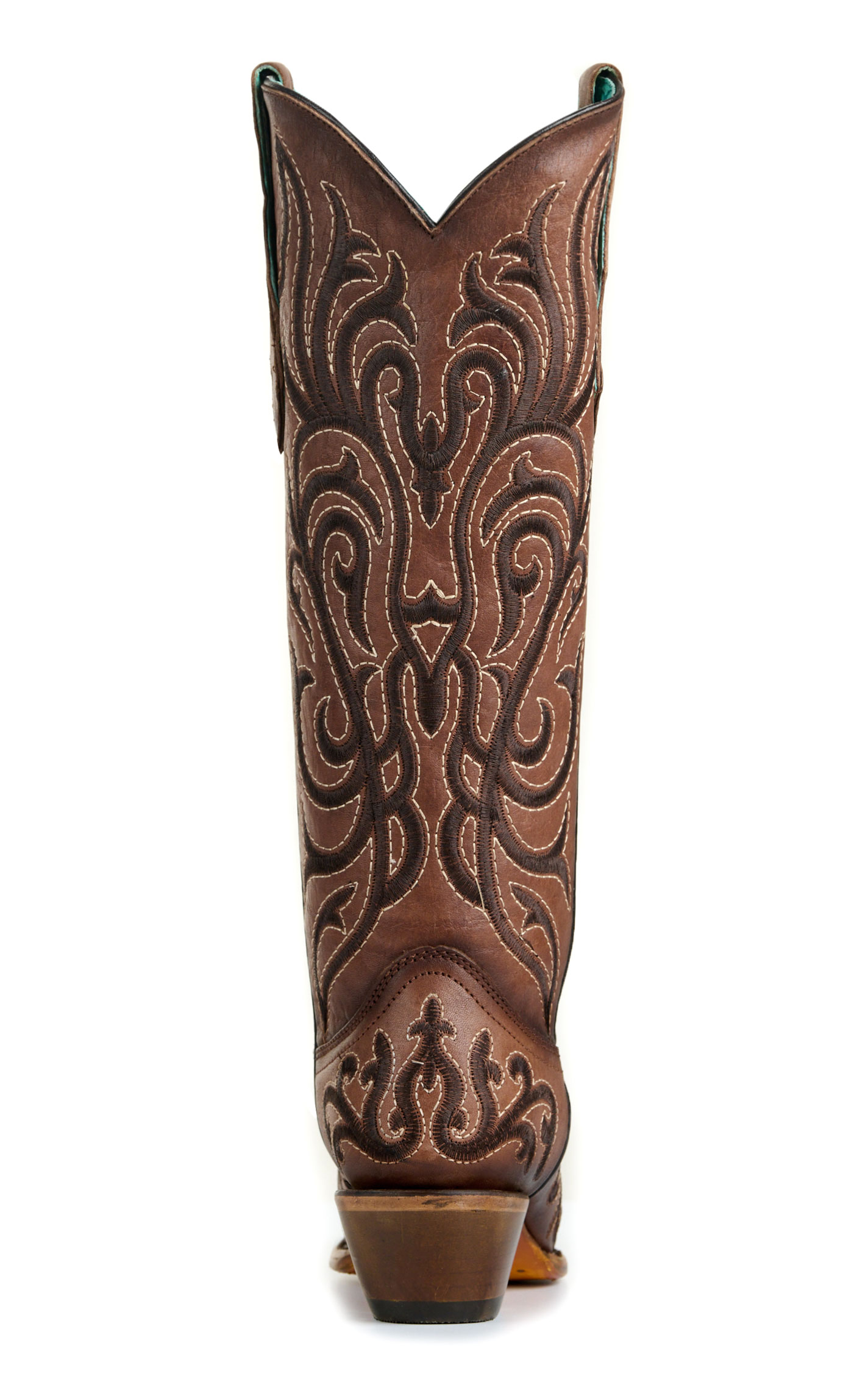 Corral Ladies’ Brown Embroidery Tall Top Snip Toe Cowboy Boots - Image 1
