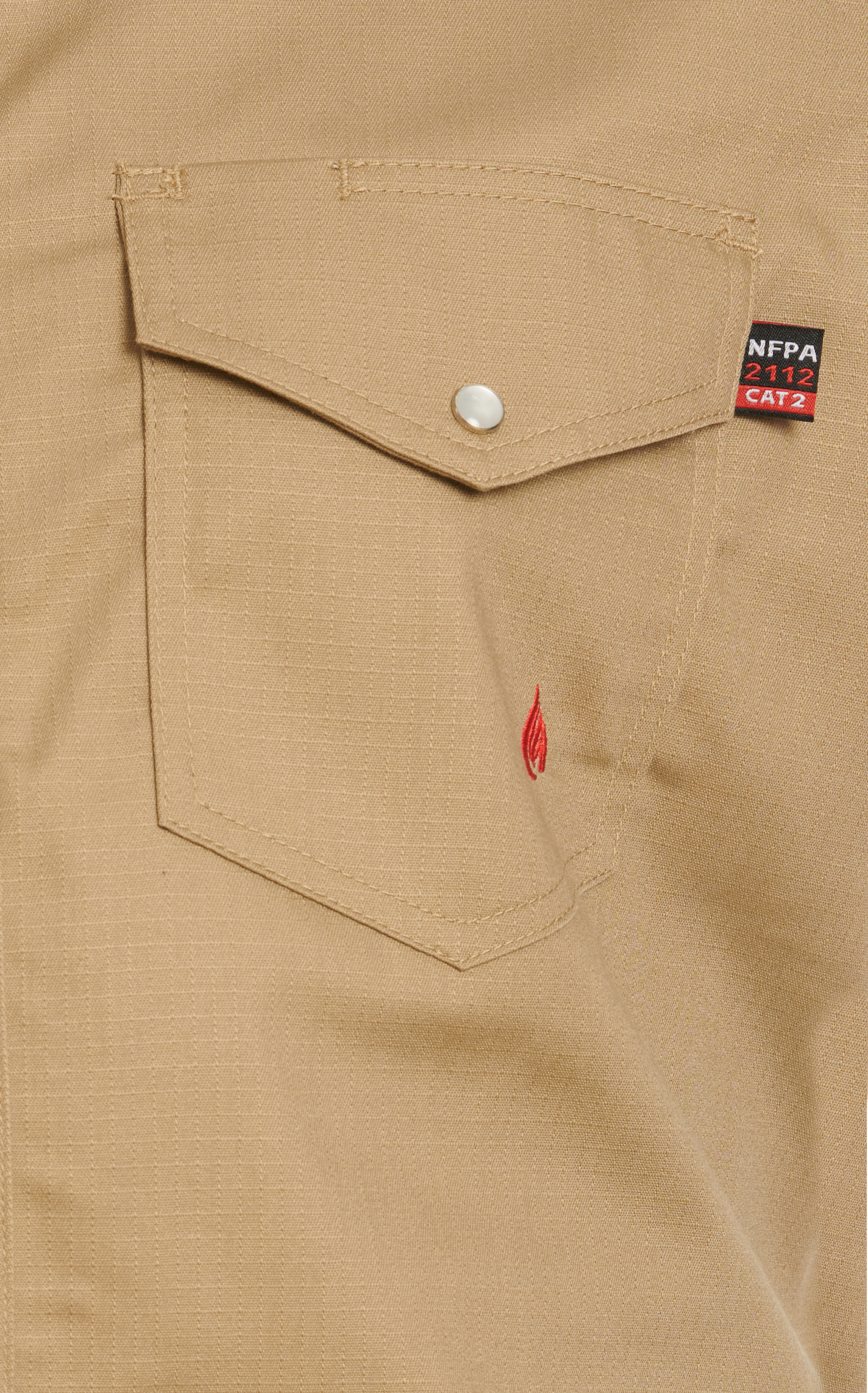 Forge Men's Khaki Lightweight Long Sleeve FR Work Shirt - Image 1