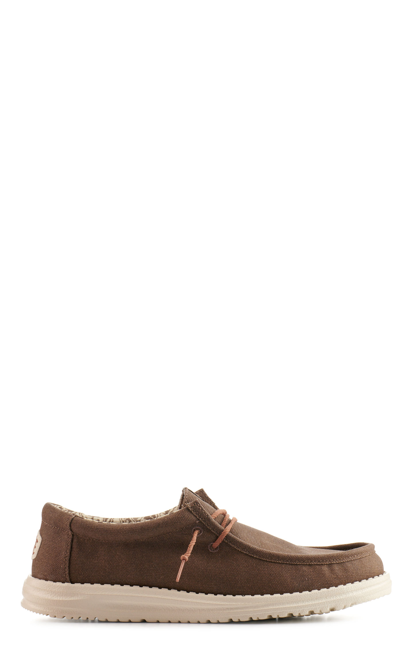 Hey Dude Men's Wally Waxed Canvas Walnut Moc Toe Casual Shoes - Image 1