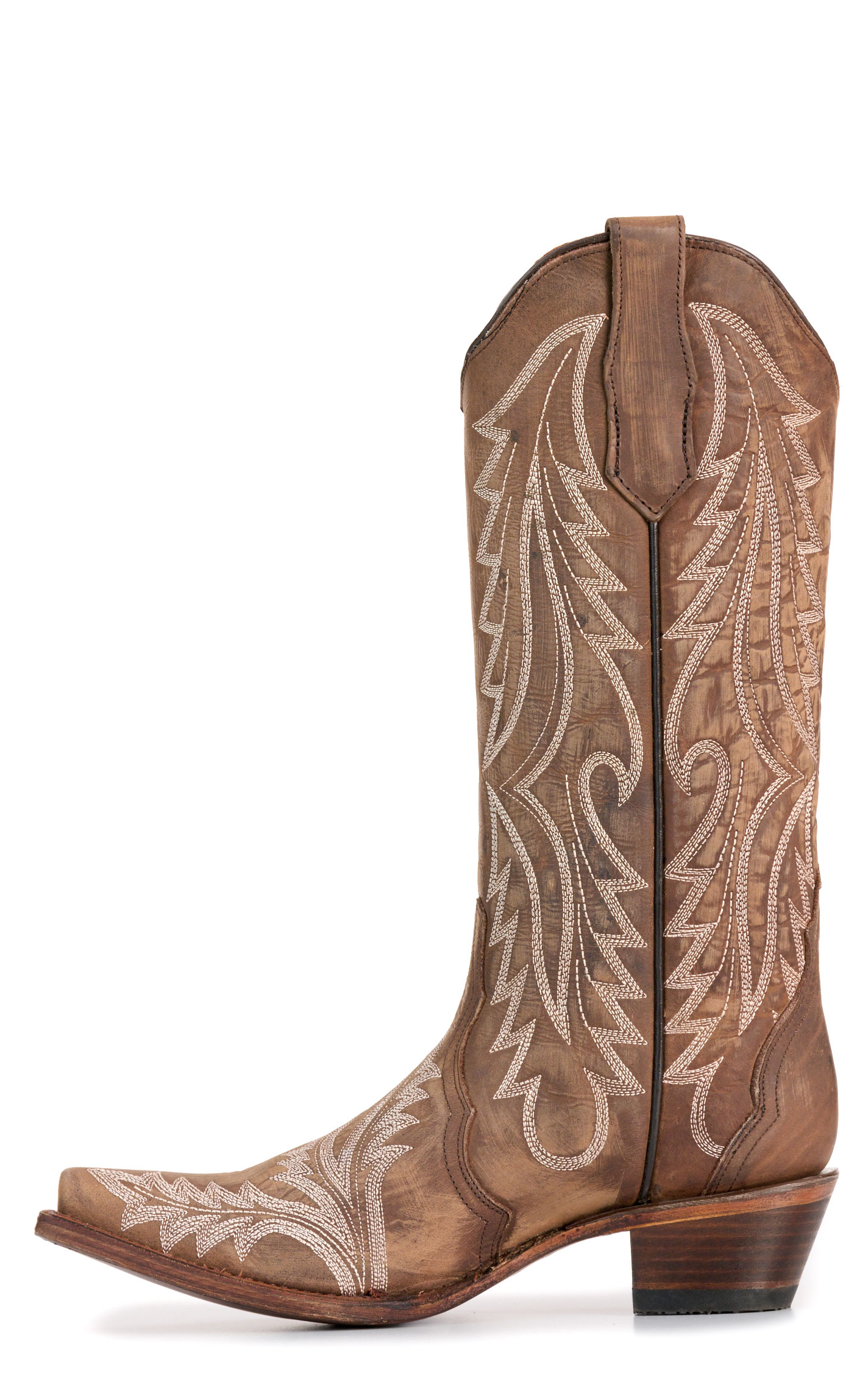 Circle G by Corral Women's Brown Heavy Stitched Snip Toe Cowboy Boots - Image 1