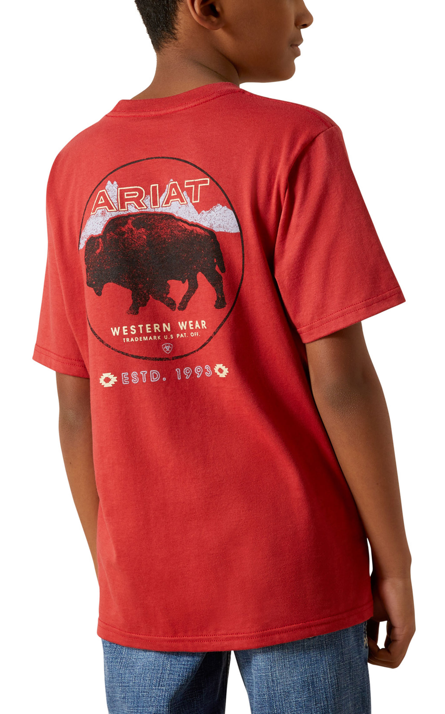 Ariat Boy's Patriot Buffalo Coin Red Graphic T-Shirt - Image 1