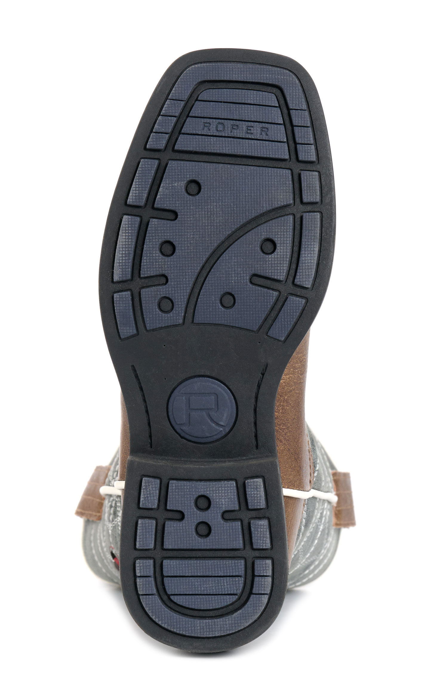 Roper Boys' Spidie Blue and Brown Light Up Square Toe Cowboy Boots - Image 1