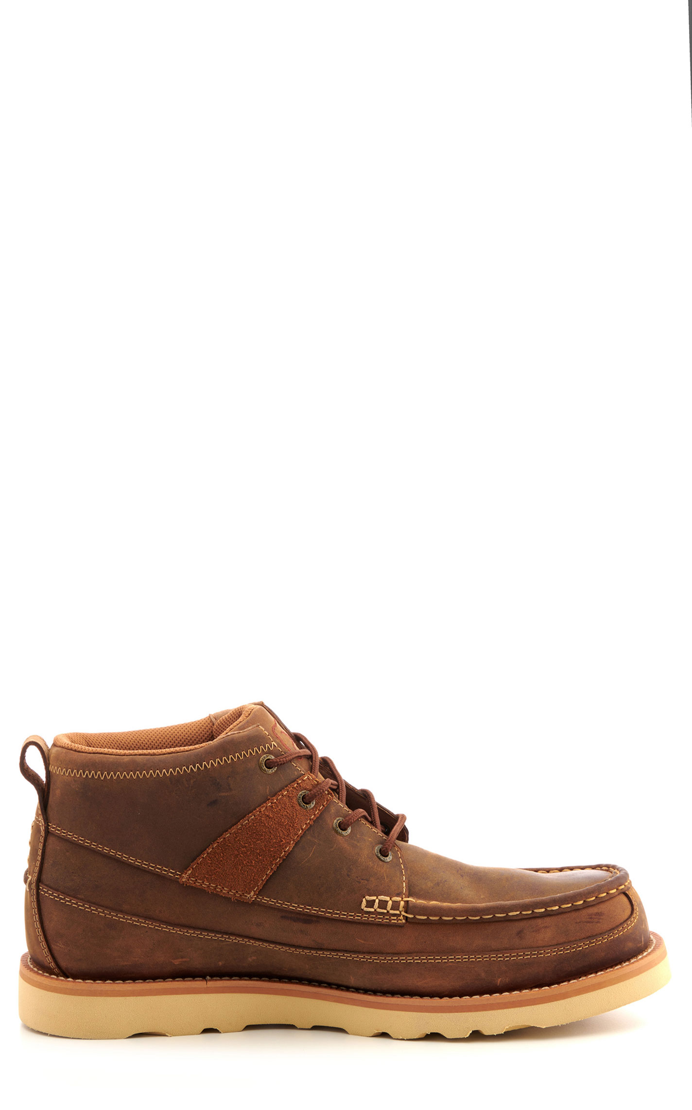 Twisted X Men's Brown Oiled Saddle Crepe Wedge Steel Toe Lace Up Casual Work Shoe - Image 1
