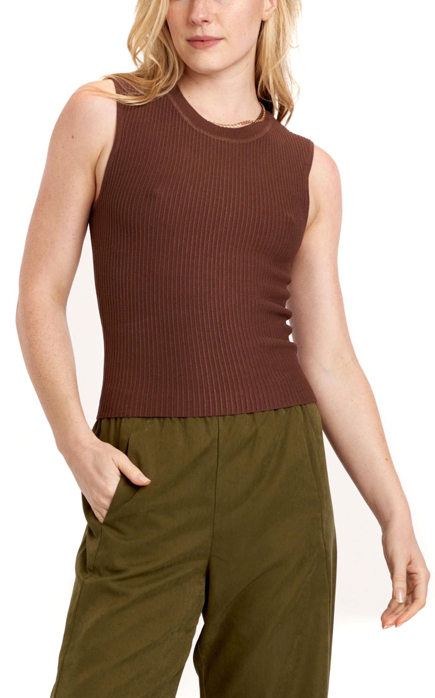 Another Love Women's Stirling Hickory Ribbed Tank-Top - Image 1