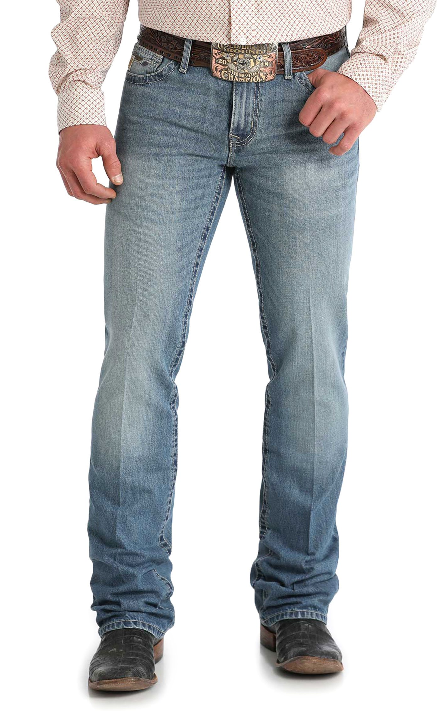 Cinch Men's Ian Medium Wash Slim Boot Cut Jeans - Image 1