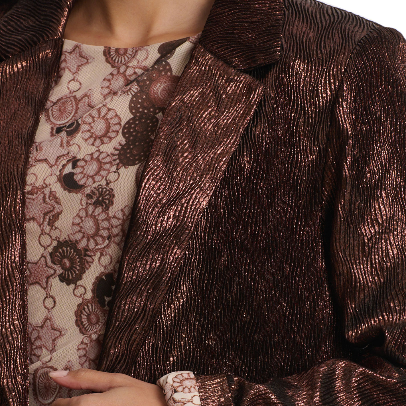 Southern Grace Women's Copper Shimmer Blazer - Image 1