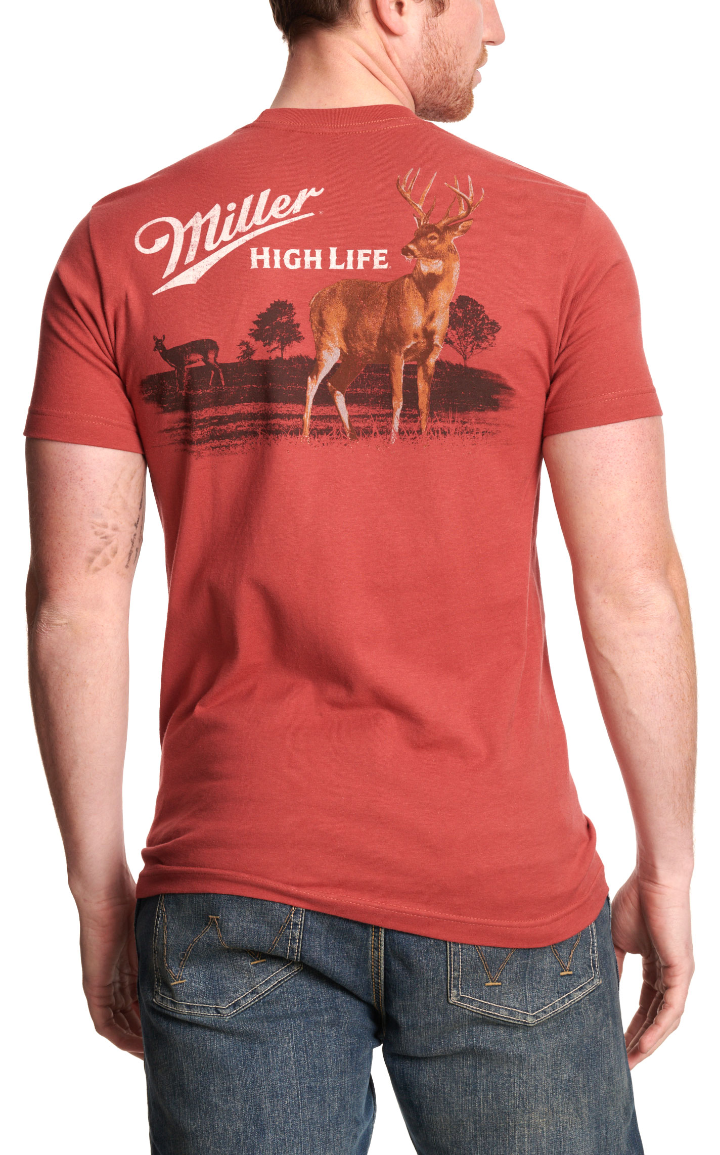 Brew City Men's Red Miller High Life Logo T-Shirt - Image 1