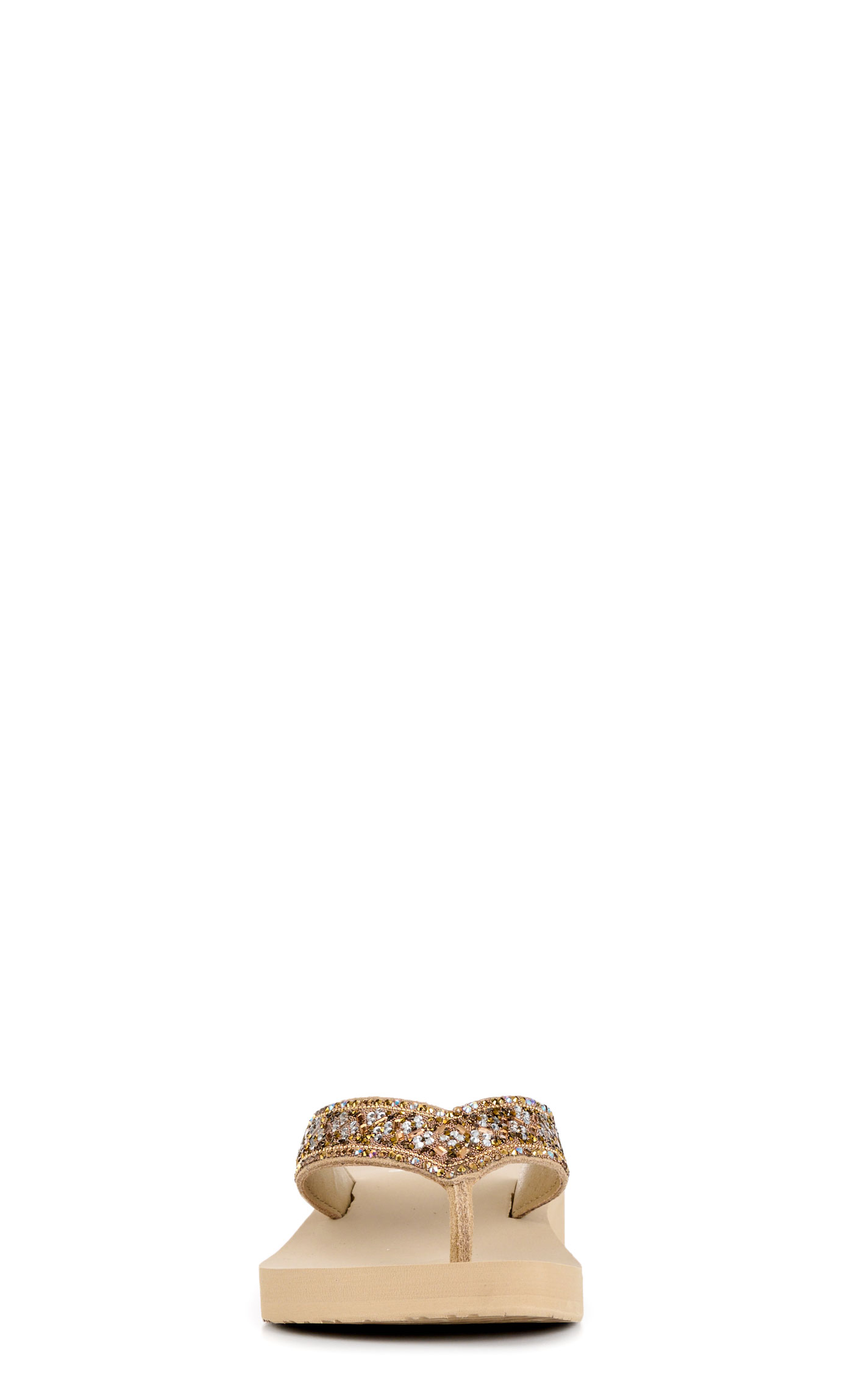 Yellow Box Ladies’ Taupe Junia Bling Flip Flops - Image 1