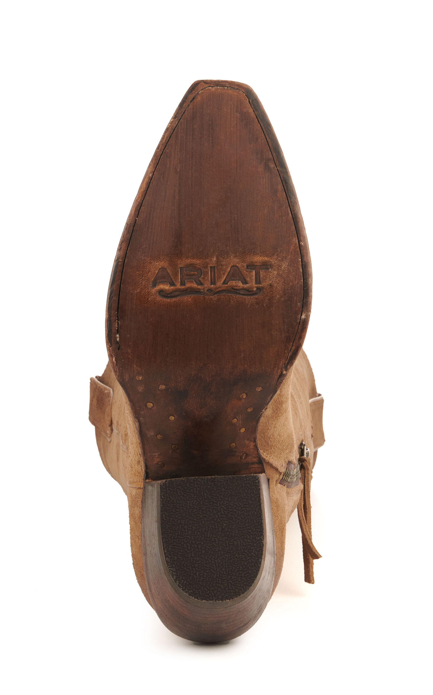 Ariat Women's Laramie Distressed Tan Suede StretchFit Snip Toe Tall Cowboy Boots - Image 1