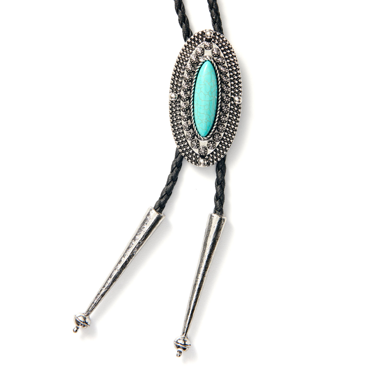 AndWest Antiqued Ride Along Turquoise & Rope Bolo Tie - Image 1