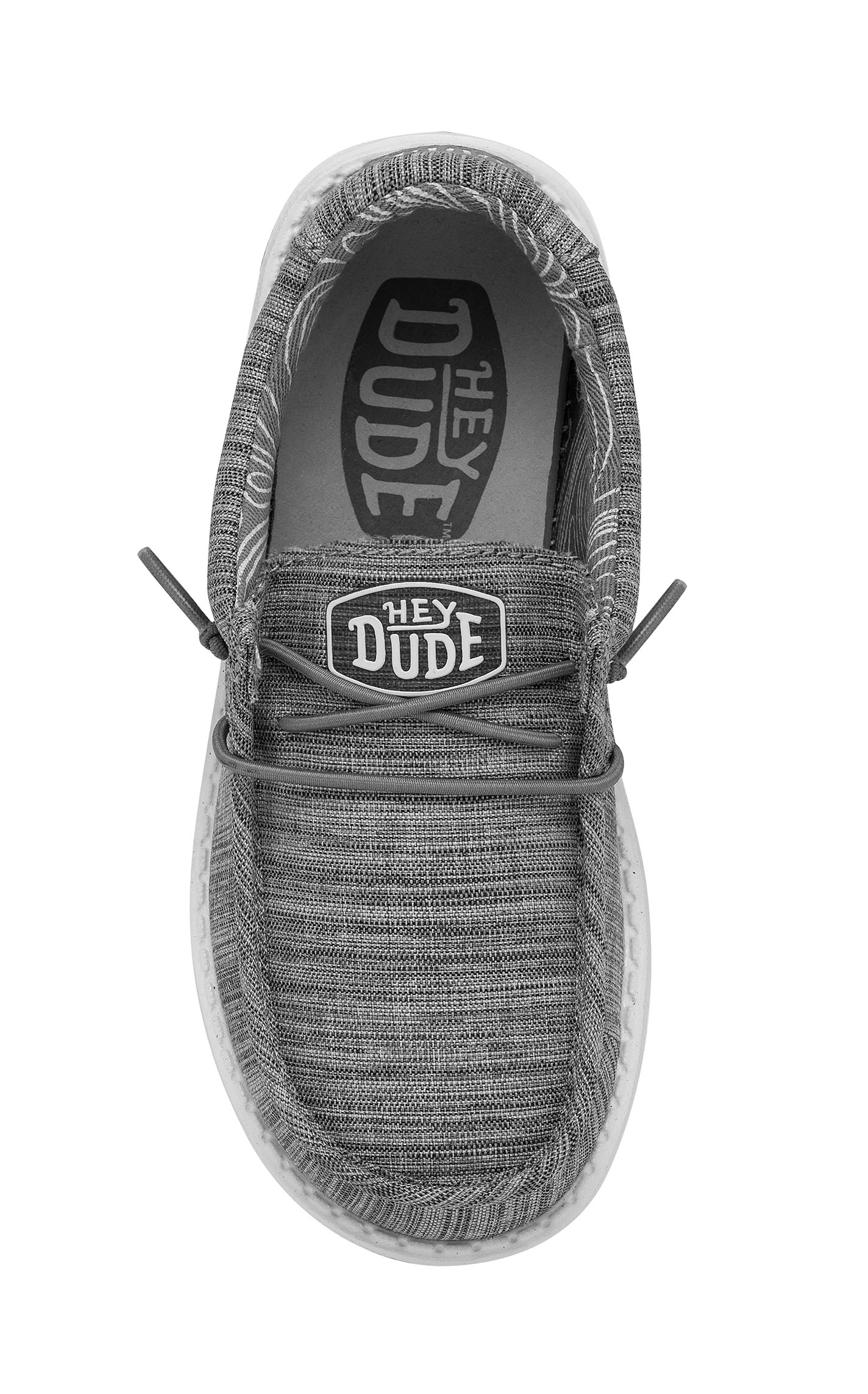 Hey Dude Youth Boys' Wally Blend Linen Stone Moc Toe Lace Up Casual Shoes - Image 1