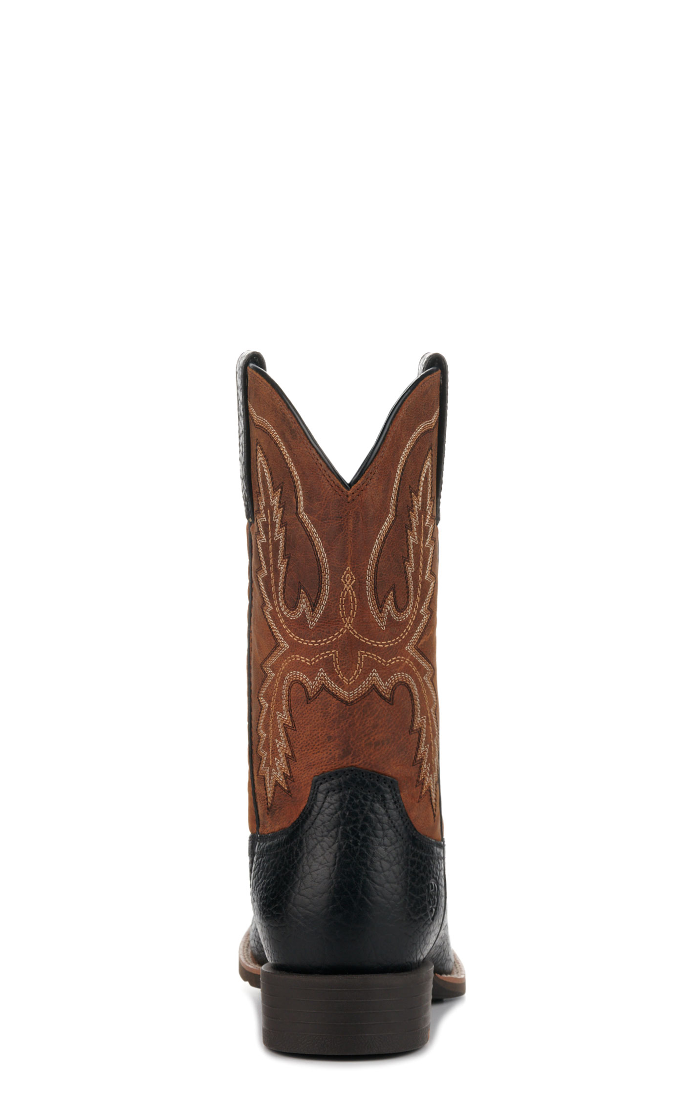 Ariat Men's Sport Stratten Black and Weathered Chestnut Round Toe Cowboy Boots - Image 1