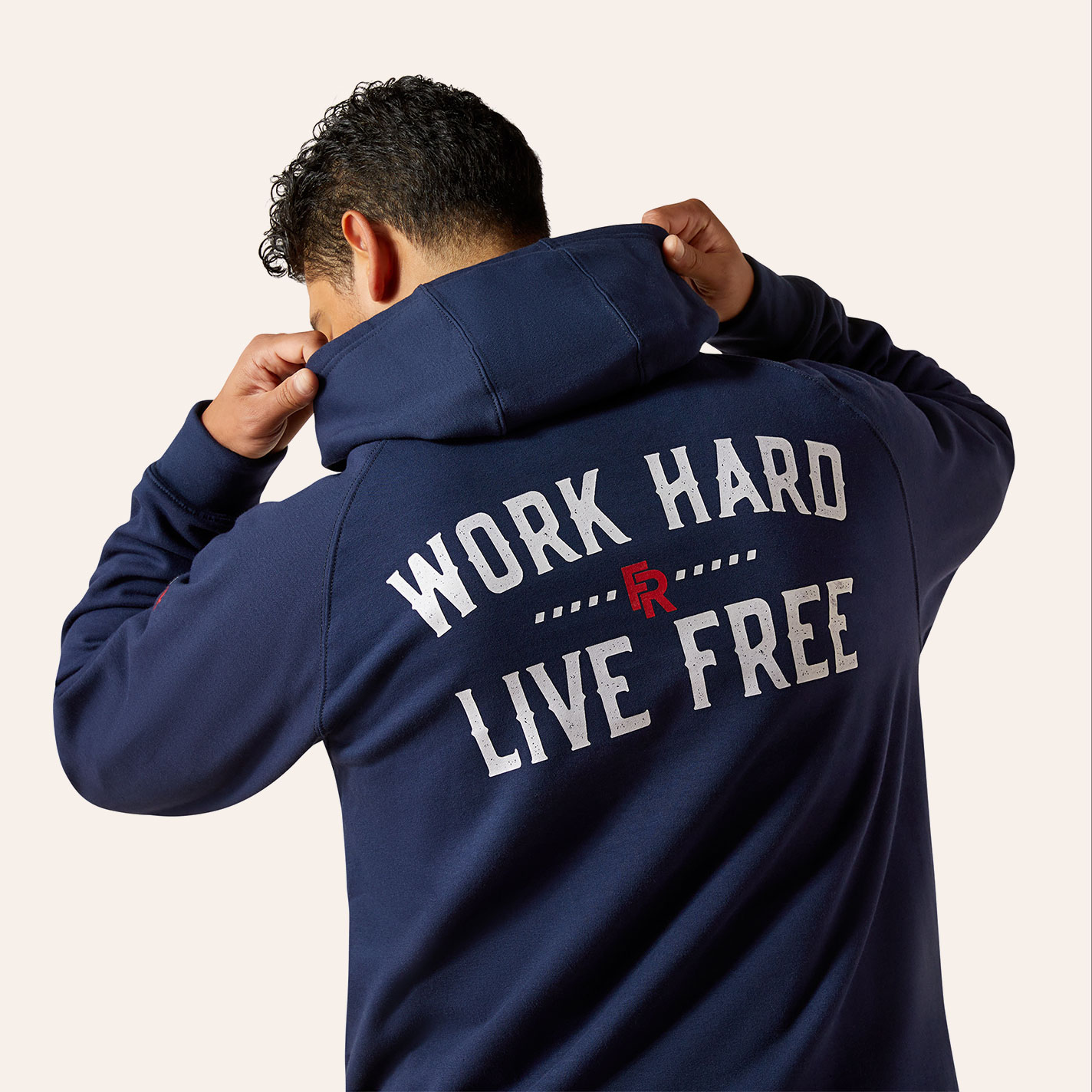 Ariat Men's FR DuraStretch Work Hard Navy Work Hoodie - Image 1