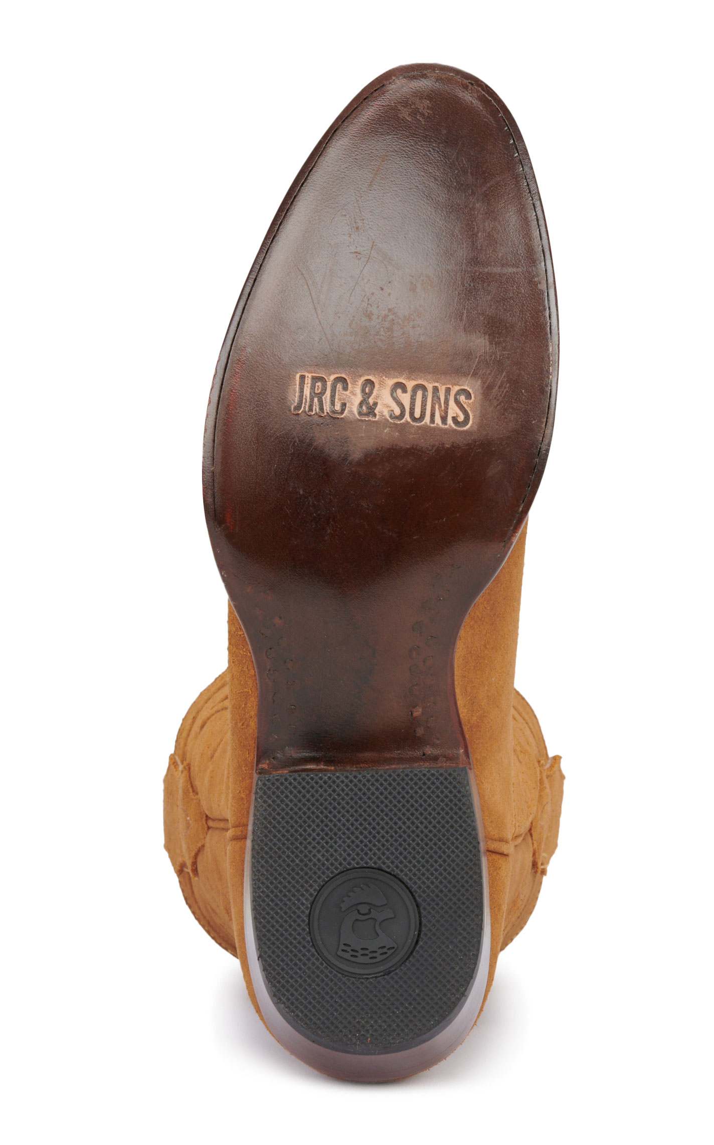 JRC & Sons Men's Colton Water Resistant Suede Leather Round Toe Cowboy Boot in Tan - Image 1