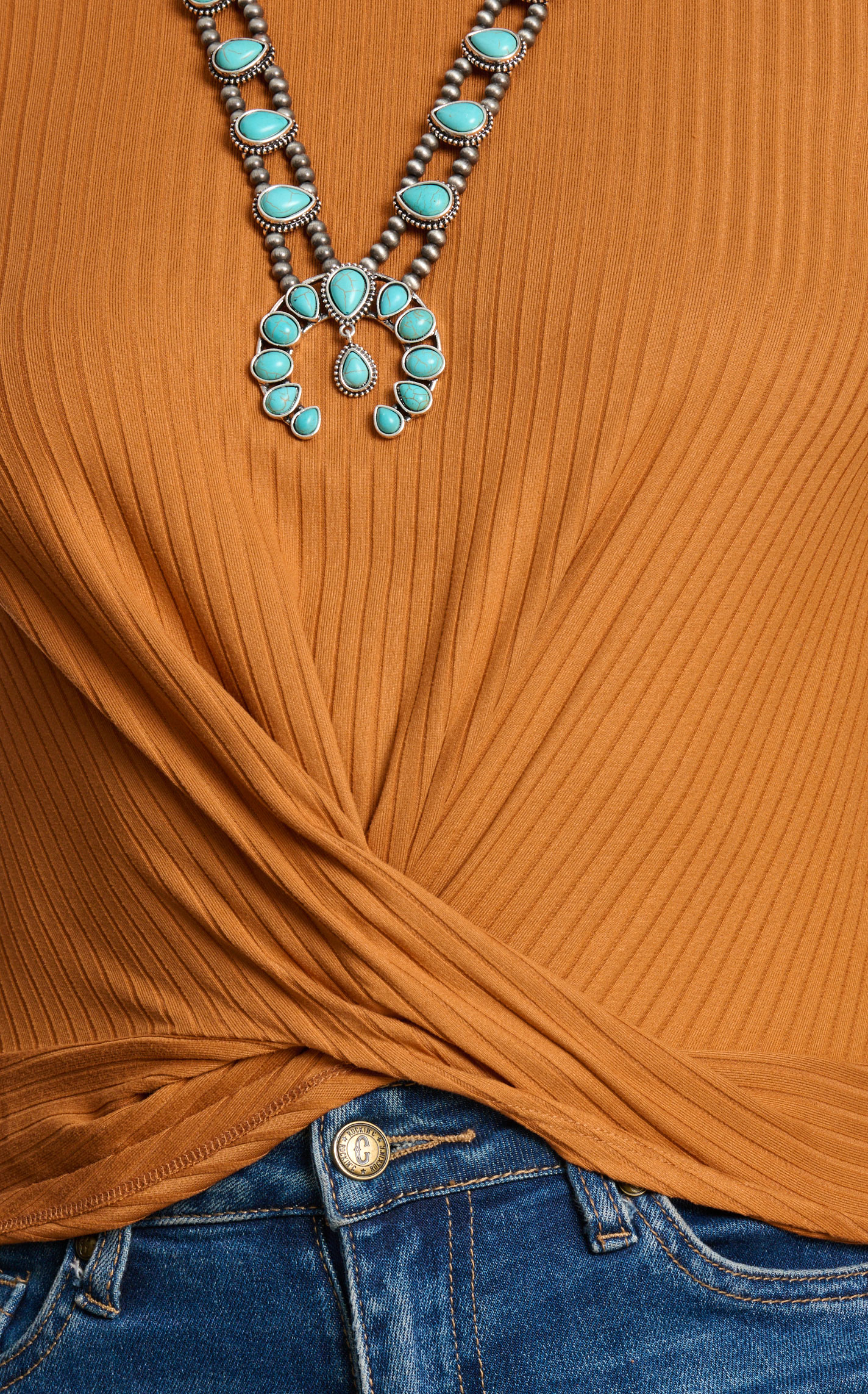 Moa Moa Women's Adobe Ribbed Twist Front Top - Image 1