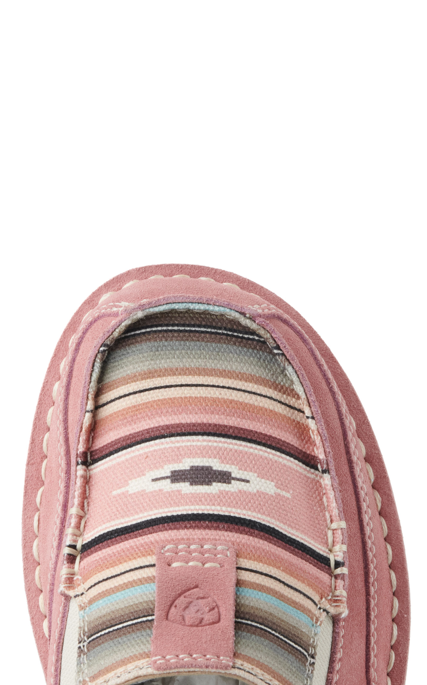 Ariat Ladies Cruiser Pink Suede and Serape Moc Toe Casual Shoes - Image 1