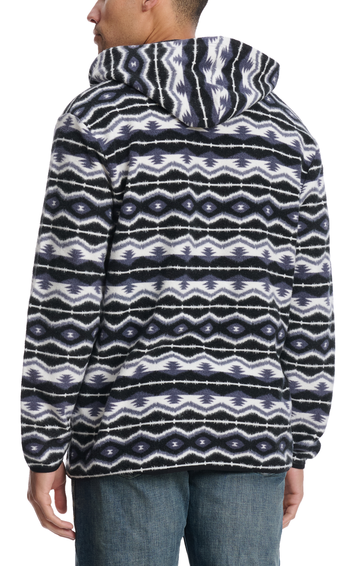 Rafter C Men's Red Dirt Collection Black & Gray Aztec 1/4 Zip Hoodie - Image 1