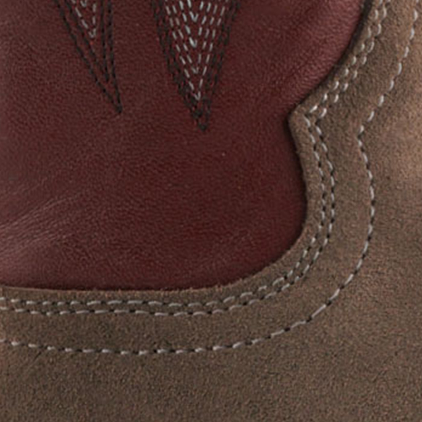 R. Watson Women's Dark Cherry and Charcoal Roughout Punchy Square Toe Cowboy Boots - Image 1