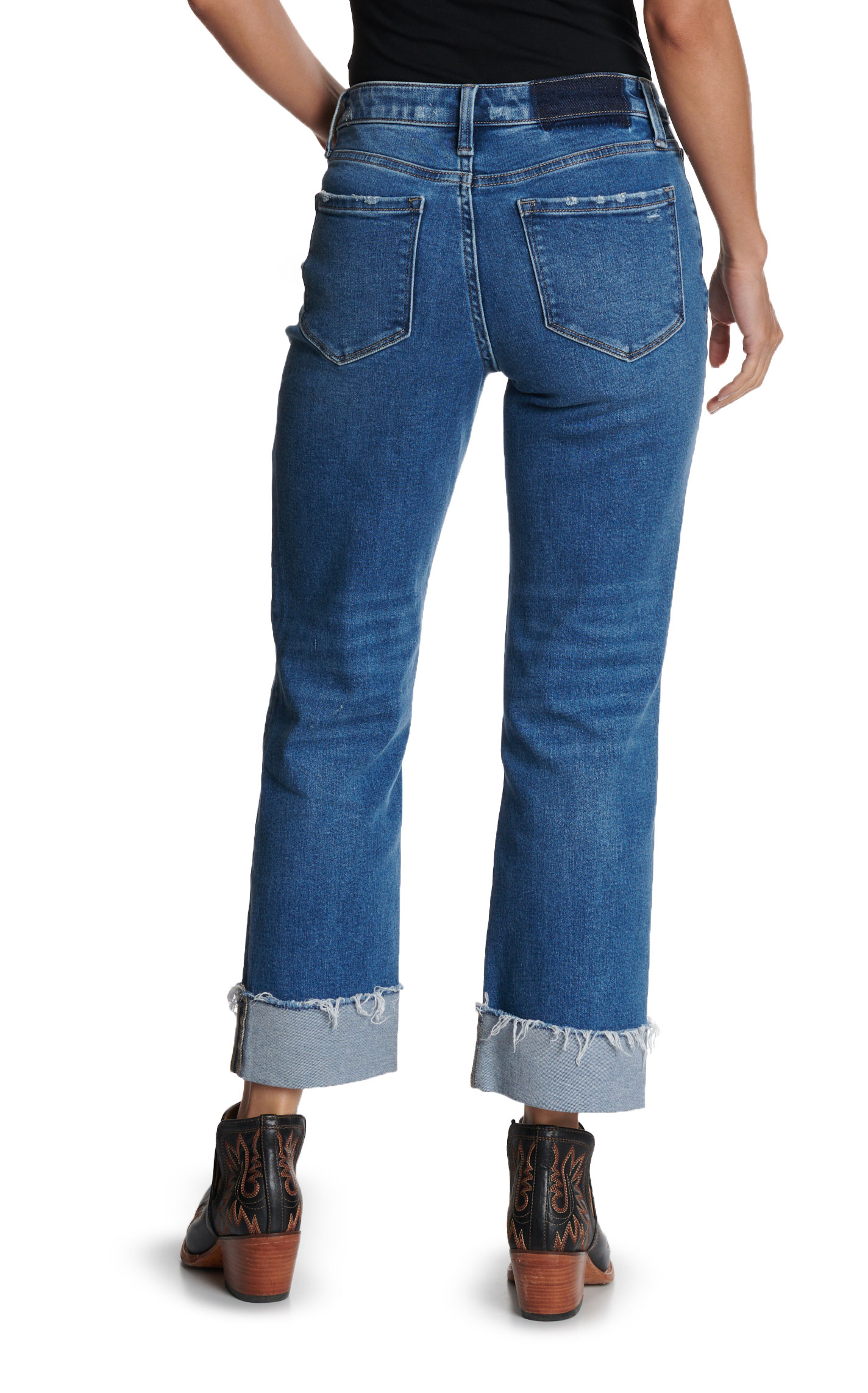 Lovervet by Vervet Women's Medium Wash Distressed & Cuffed Jeans - Image 1