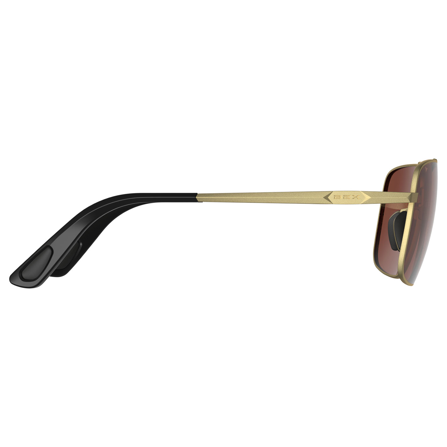 BEX Porter Matte Gold & Brown Aviator Sunglasses - Image 1