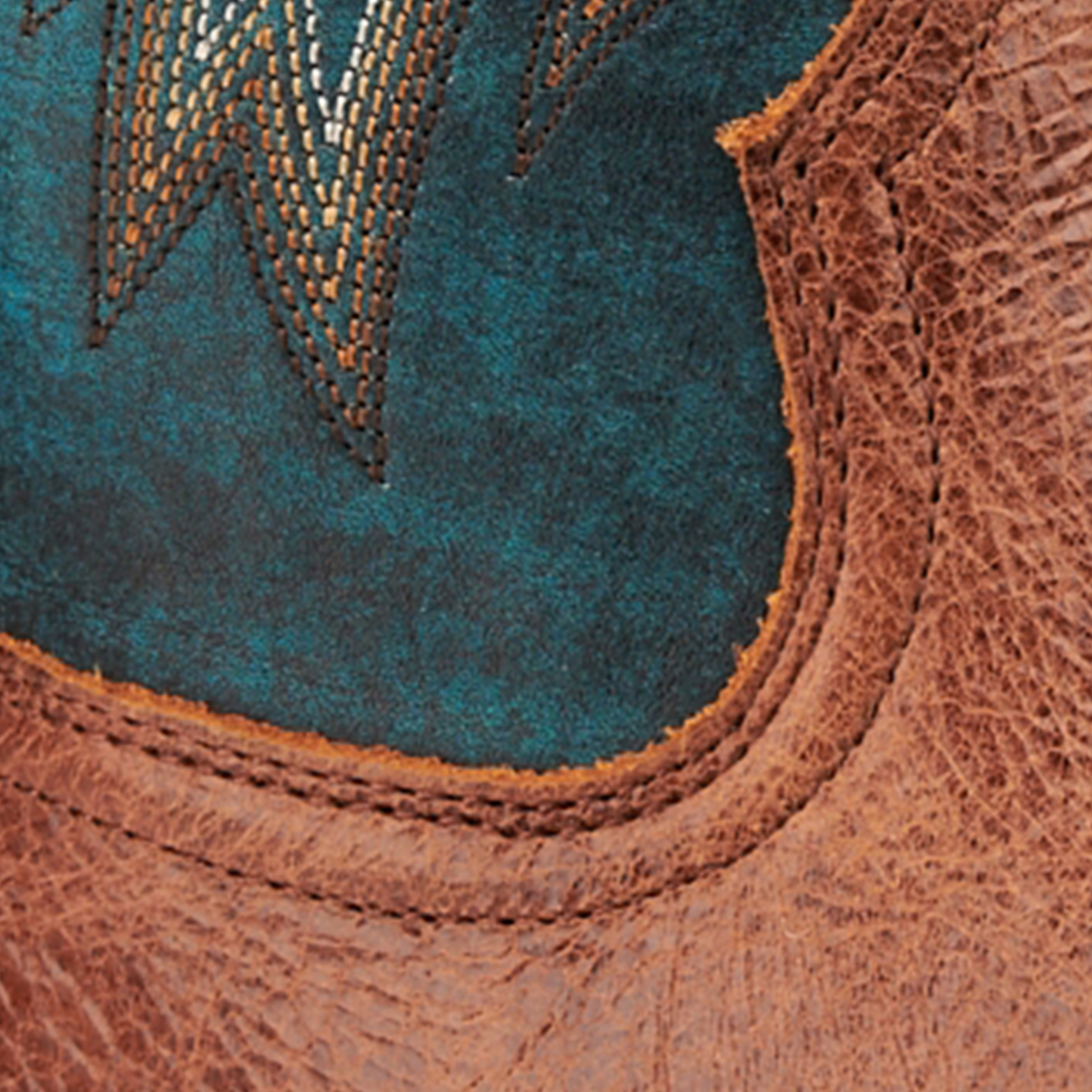 Ariat Men's Valor Ultra Dark Tan and Rocky Blue Wide Square Toe Cowboy Boot - Image 1