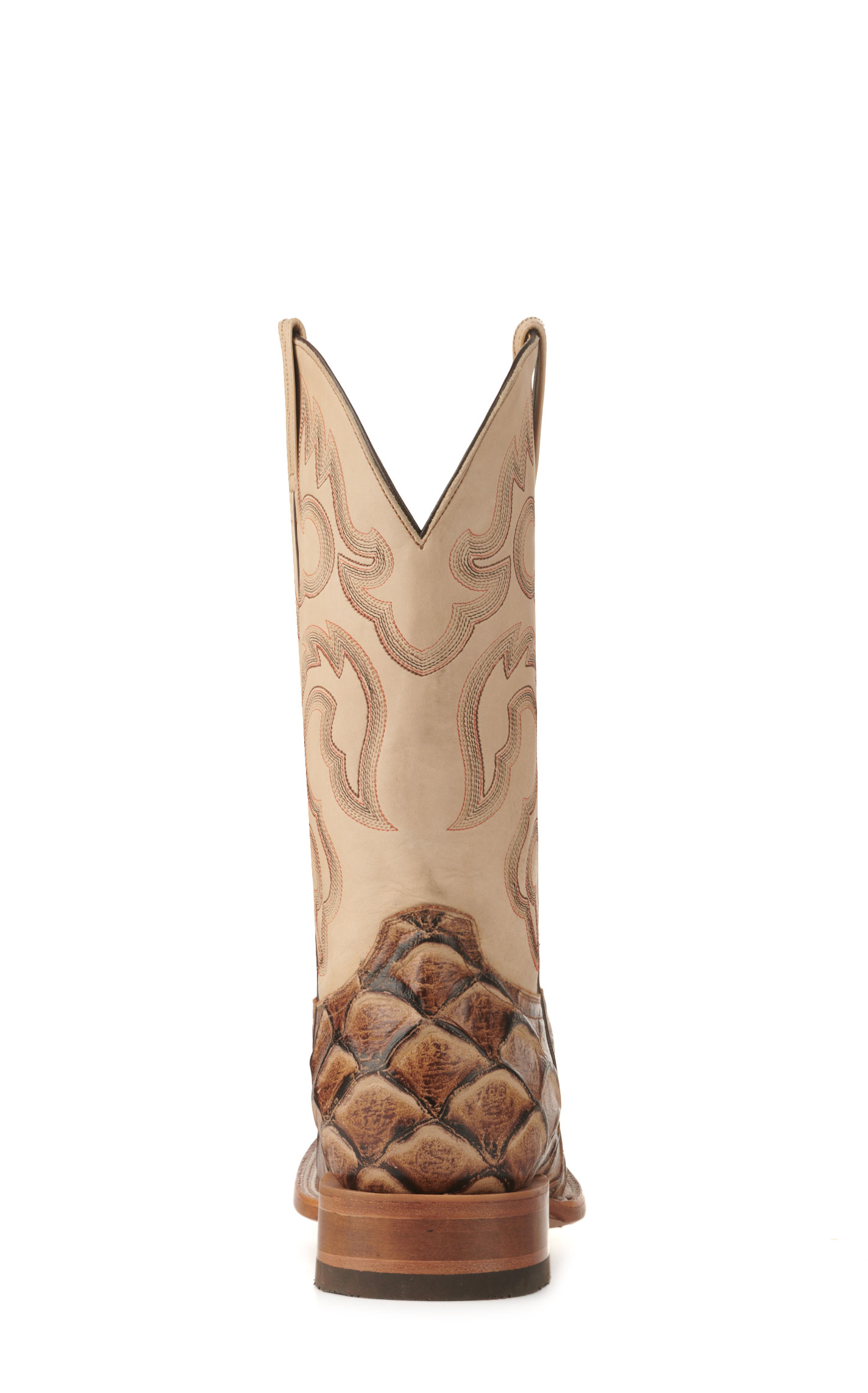 Cavender's Men's Endurance Camel and Sand Pirarucu Print Square Toe Cowboy Boots - Image 1