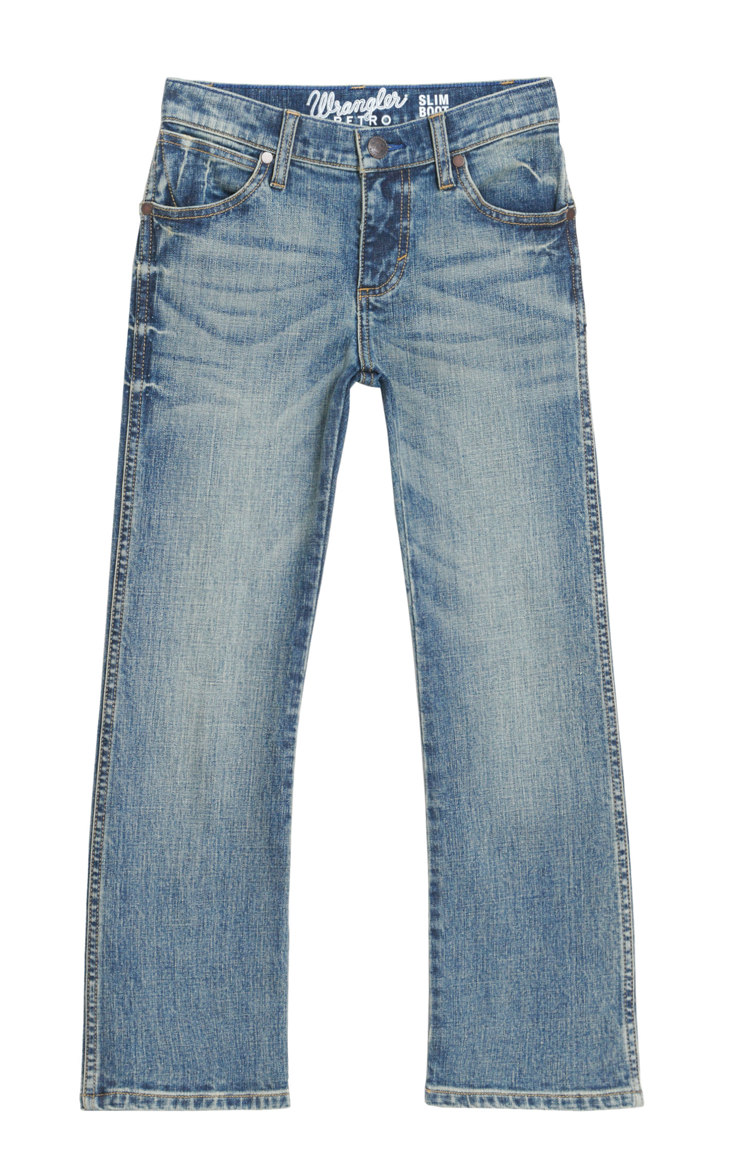 Wrangler Retro Boy's Greeley 77B Light Wash Slim Fit Boot Cut Jeans (8-16) - Image 1