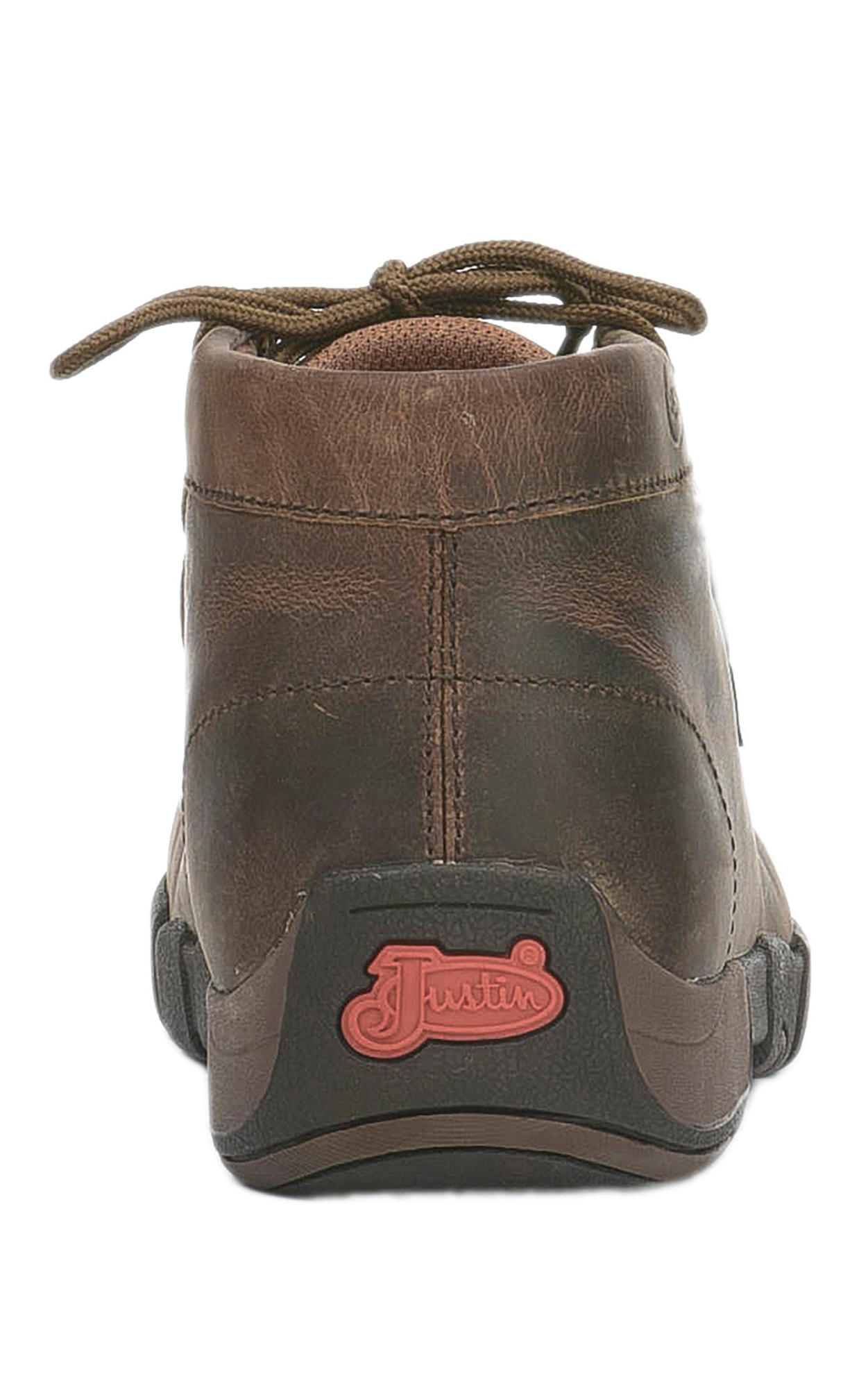 Justin Men's Cappie Dark Brown Driving Moc Toe Lace Up Casual Shoe - Image 1