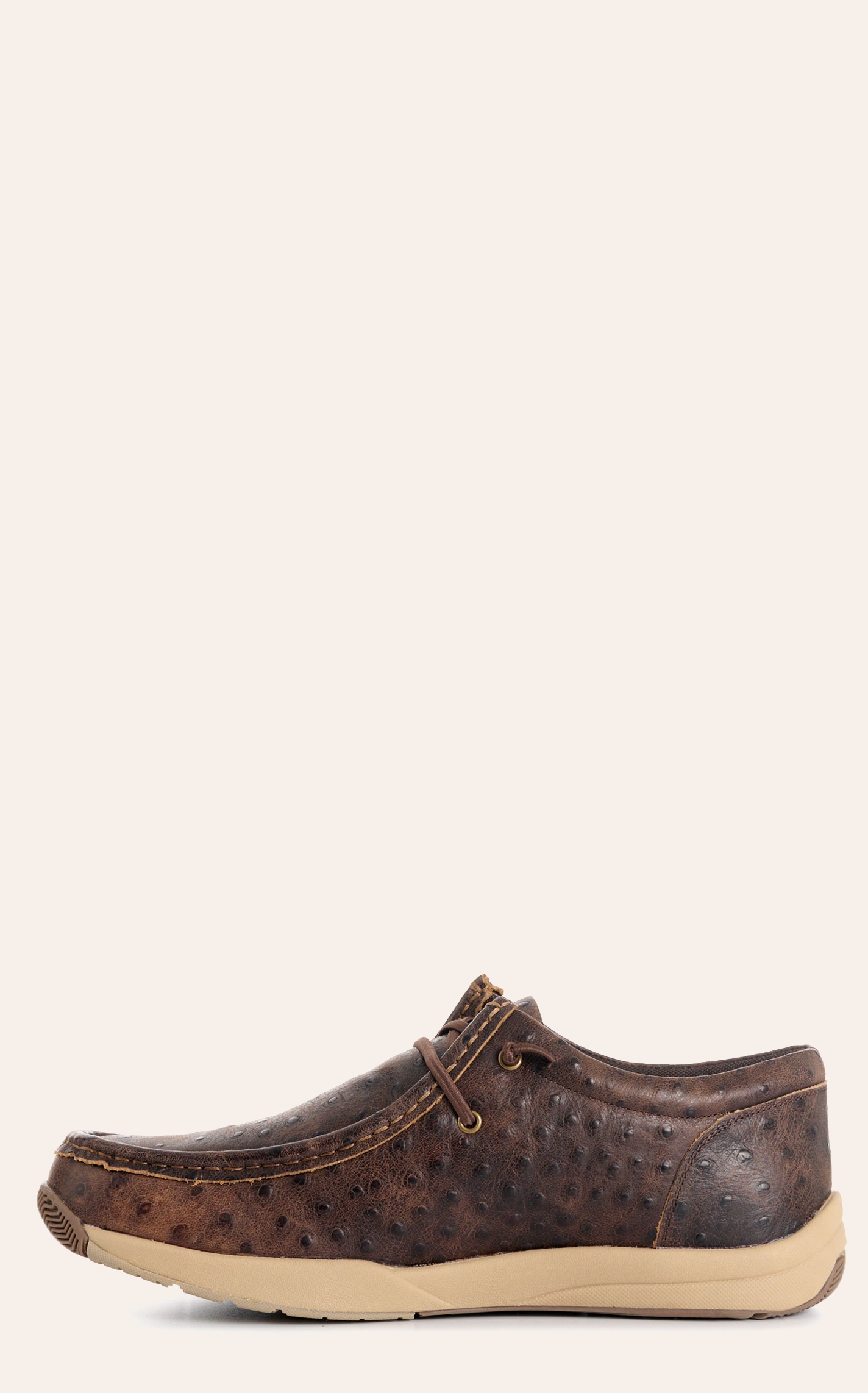 Roper Men's Coffee Ostrich Embossed Leather Chukka Casual Shoes - Image 1