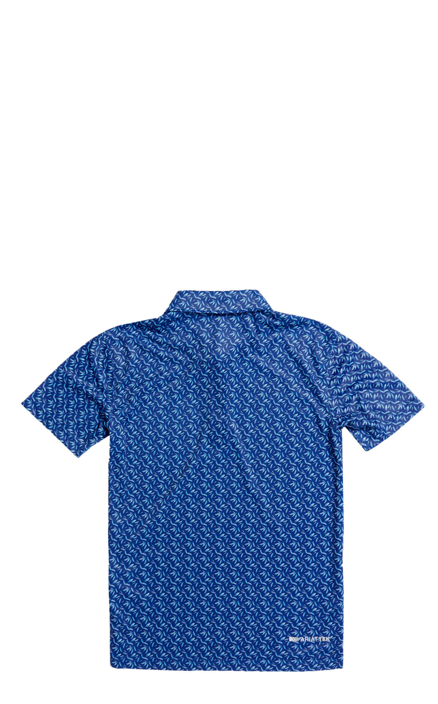 Ariat Boy's AriatTek Navy & Turquoise Geo Print Polo - Image 1