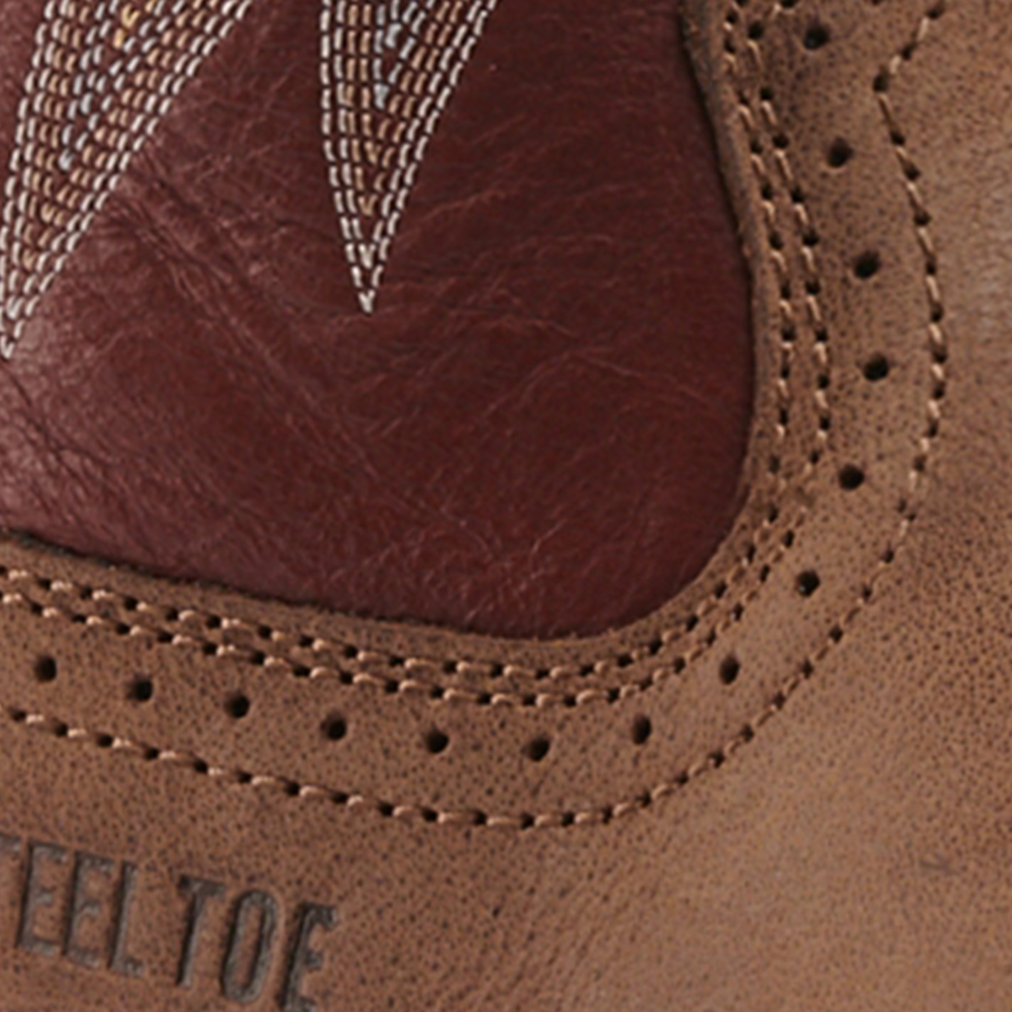 Tony Lama Men's Bartlett Tan and Cognac Wide Square Toe Work Boot - Image 1