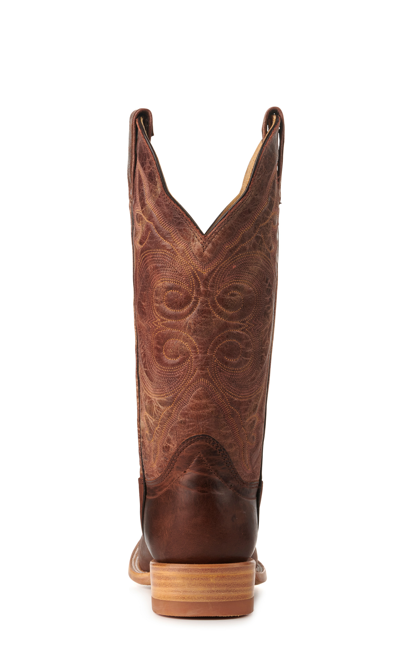 Hondo Men's Cognac and Brown Waxy Leather Square Toe Cowboy Boots - Image 1