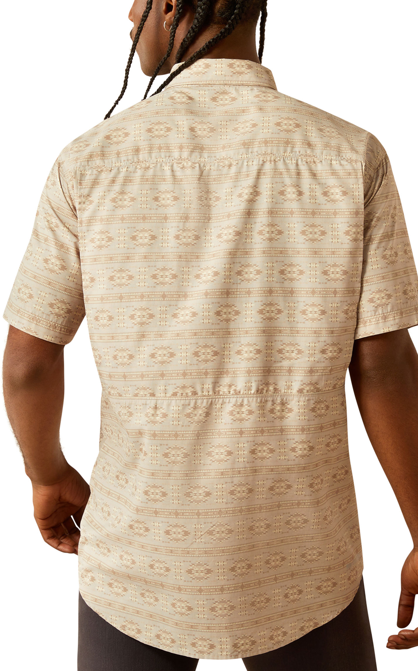 Ariat VentTEK Outbound Latte & Taupe Aztec Button Down Shirt - Image 1