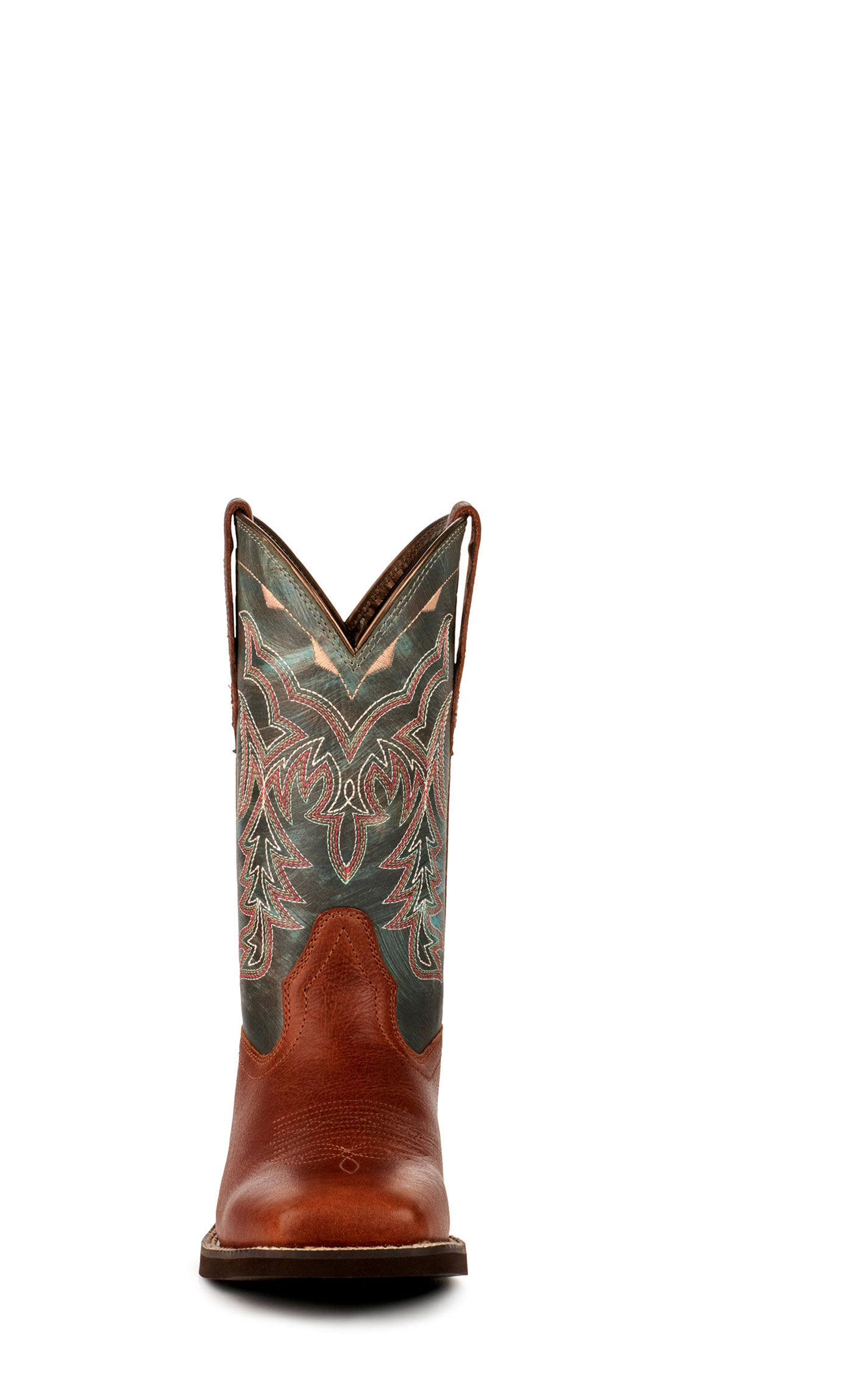 Ariat Women's Delilah Spiced Cider and Teal Wide Square Toe Cowboy Boots - Image 1